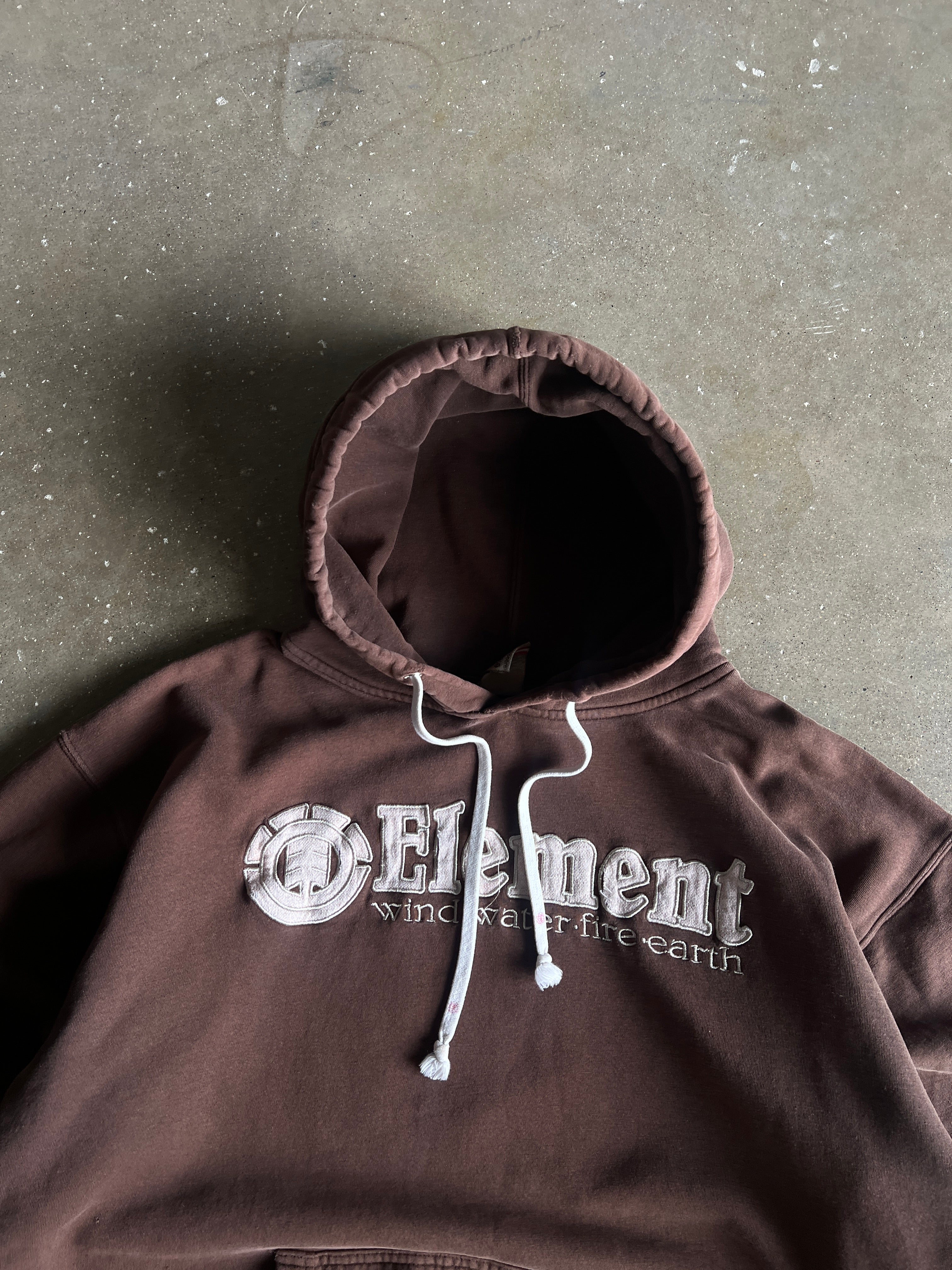 Vintage Faded Brown Element Hoodie - L