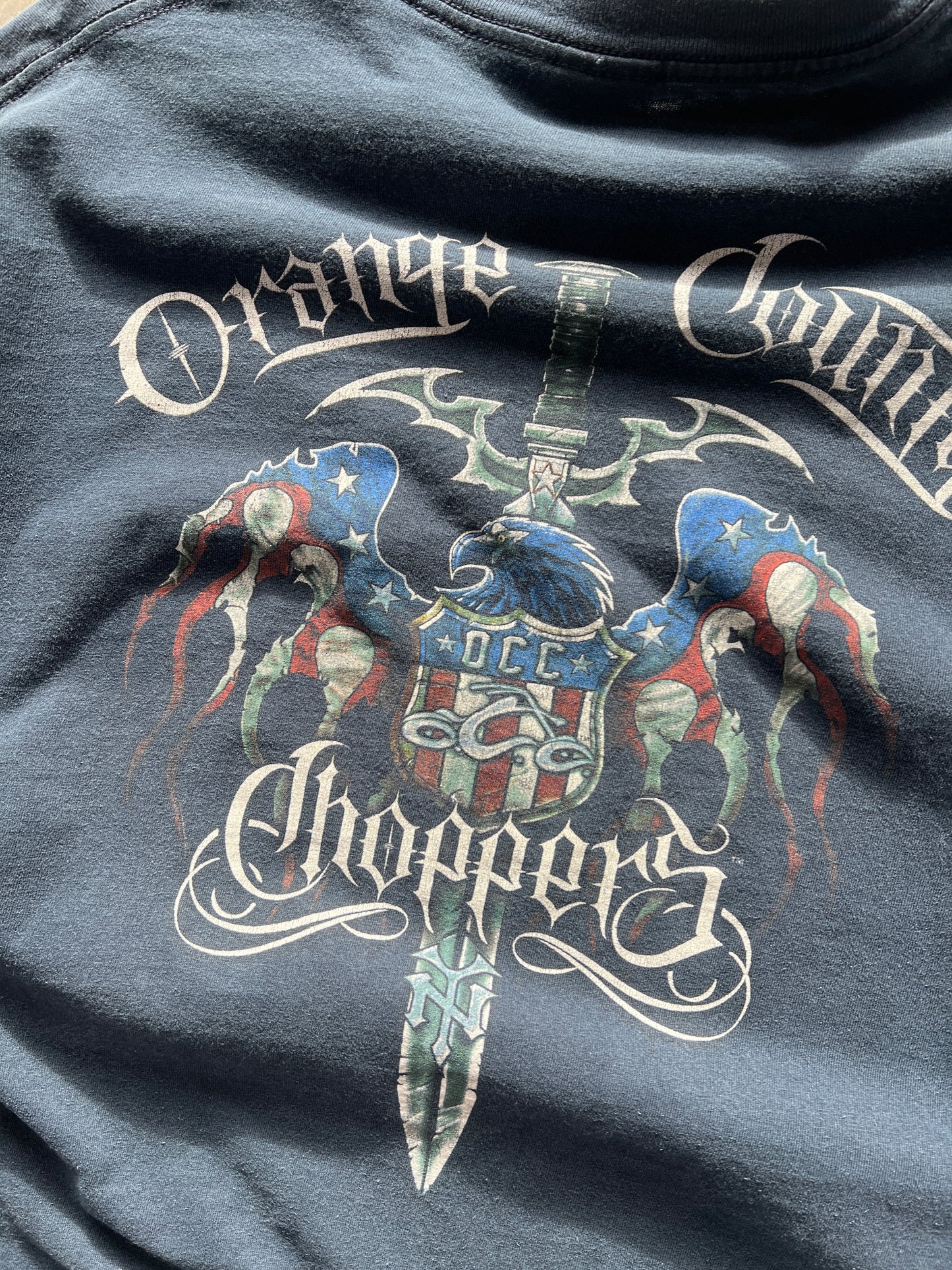 Vintage Navy Blue Orange County Choppers Shirt - XL