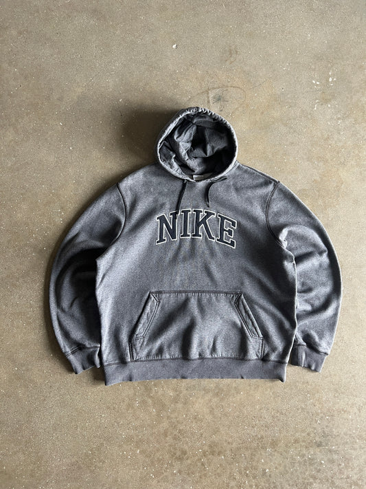Vintage Grey Nike Spellout Hoodie - XL