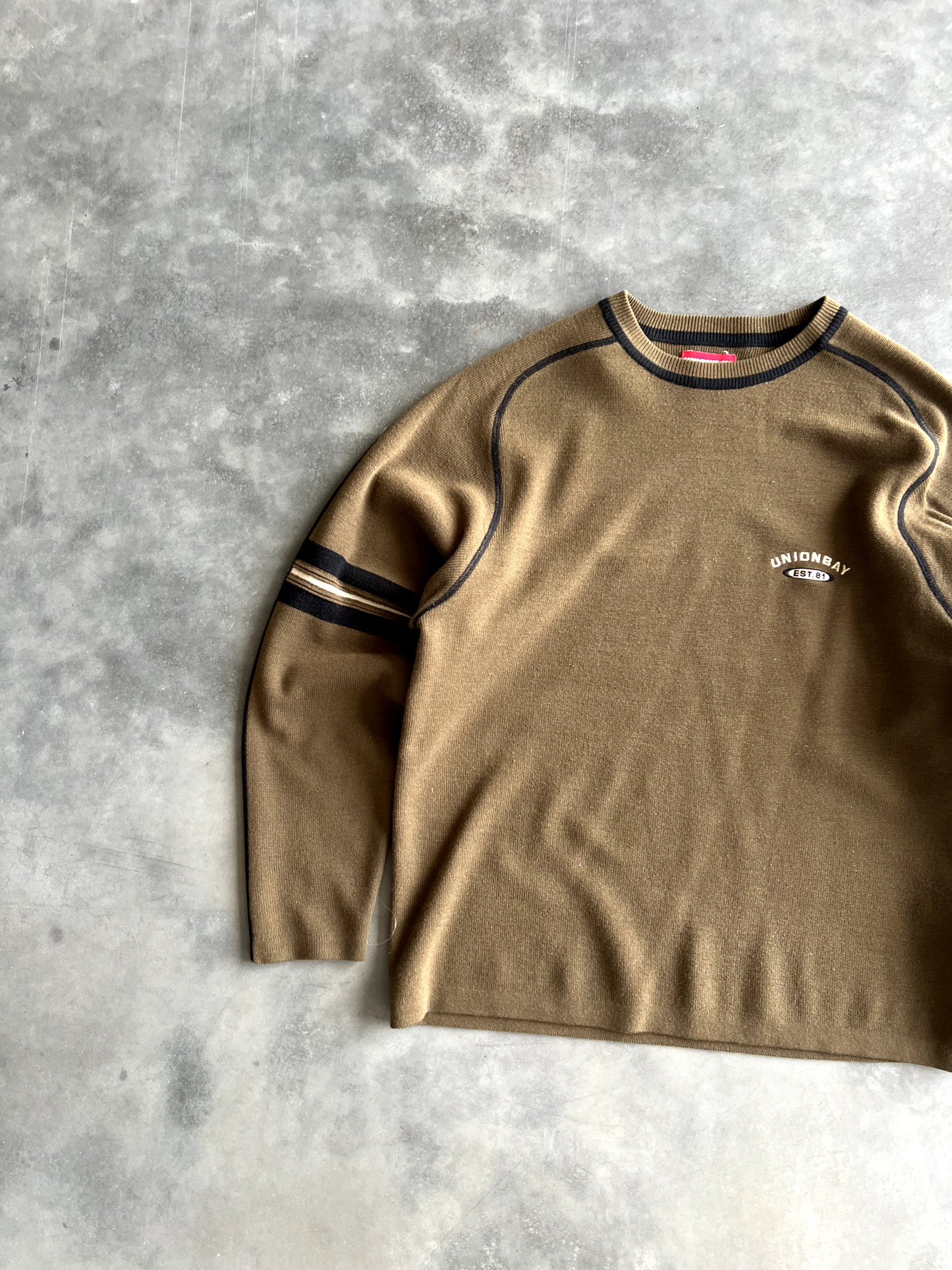Vintage Brown Union Bay Stripped Thermal - S