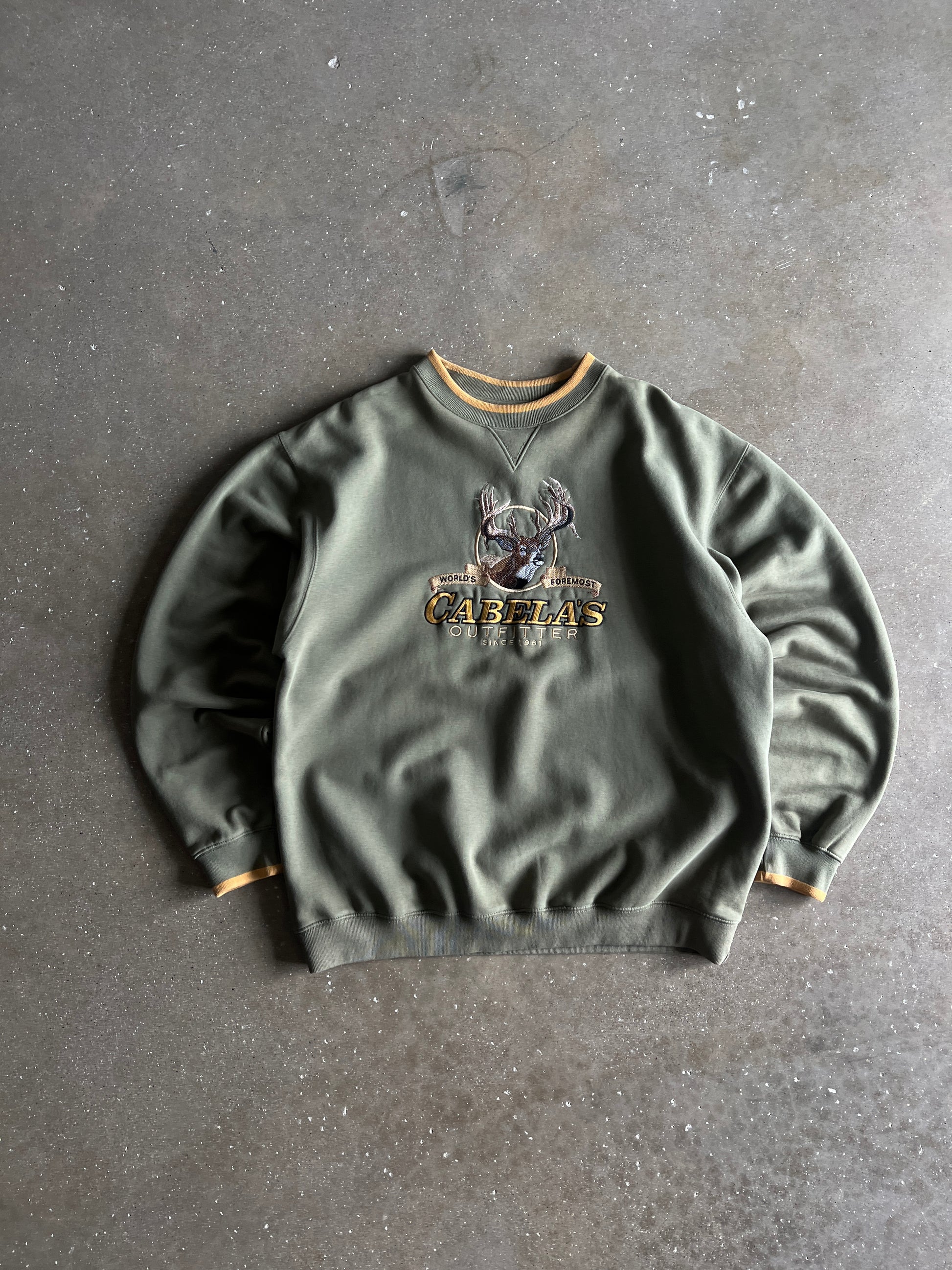 Vintage Sage Green Cabales Crew - L