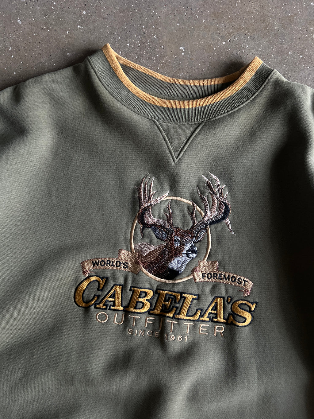 Vintage Sage Green Cabales Crew - L