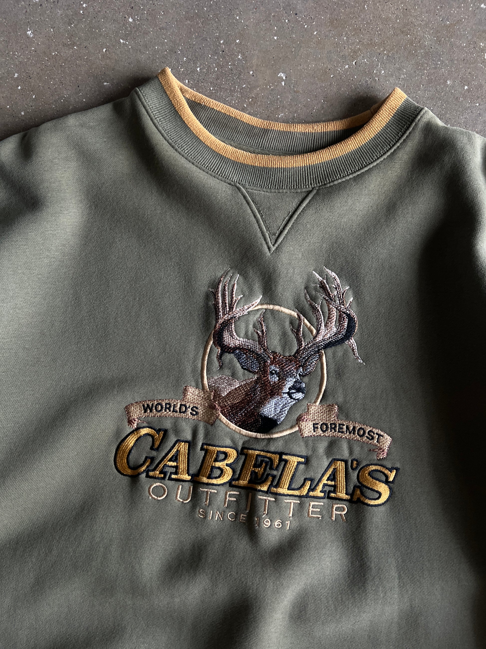 Vintage Sage Green Cabales Crew - L