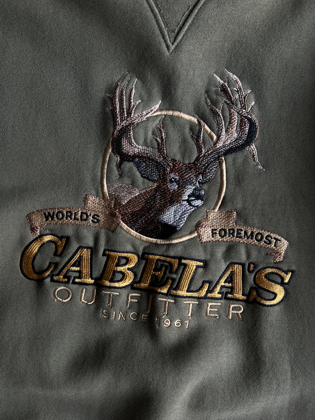 Vintage Sage Green Cabales Crew - L