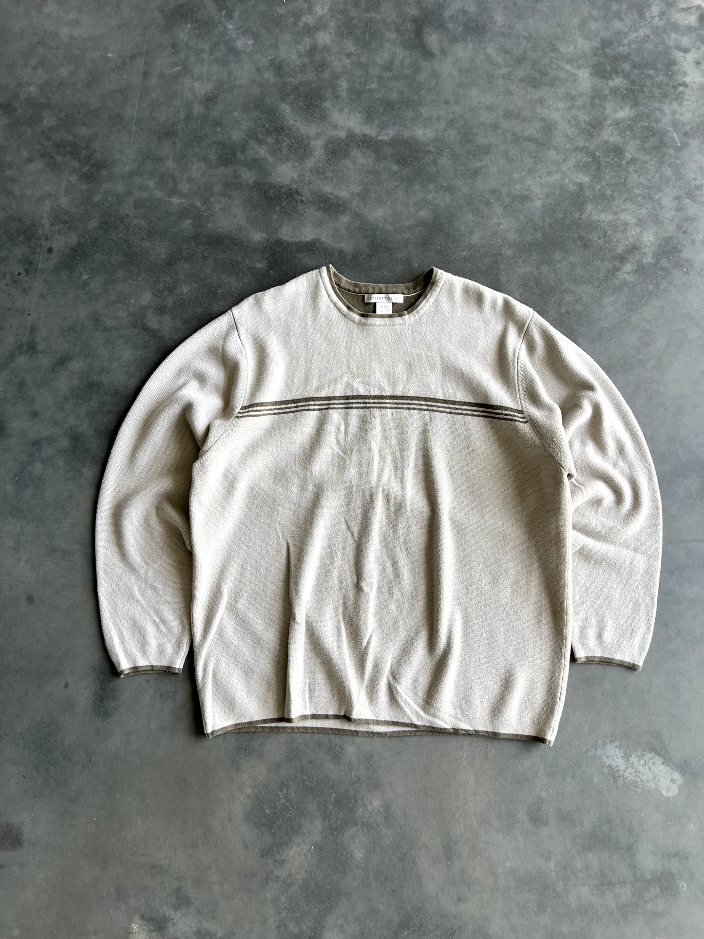 Vintage Cream Striped Long Sleeve - XL