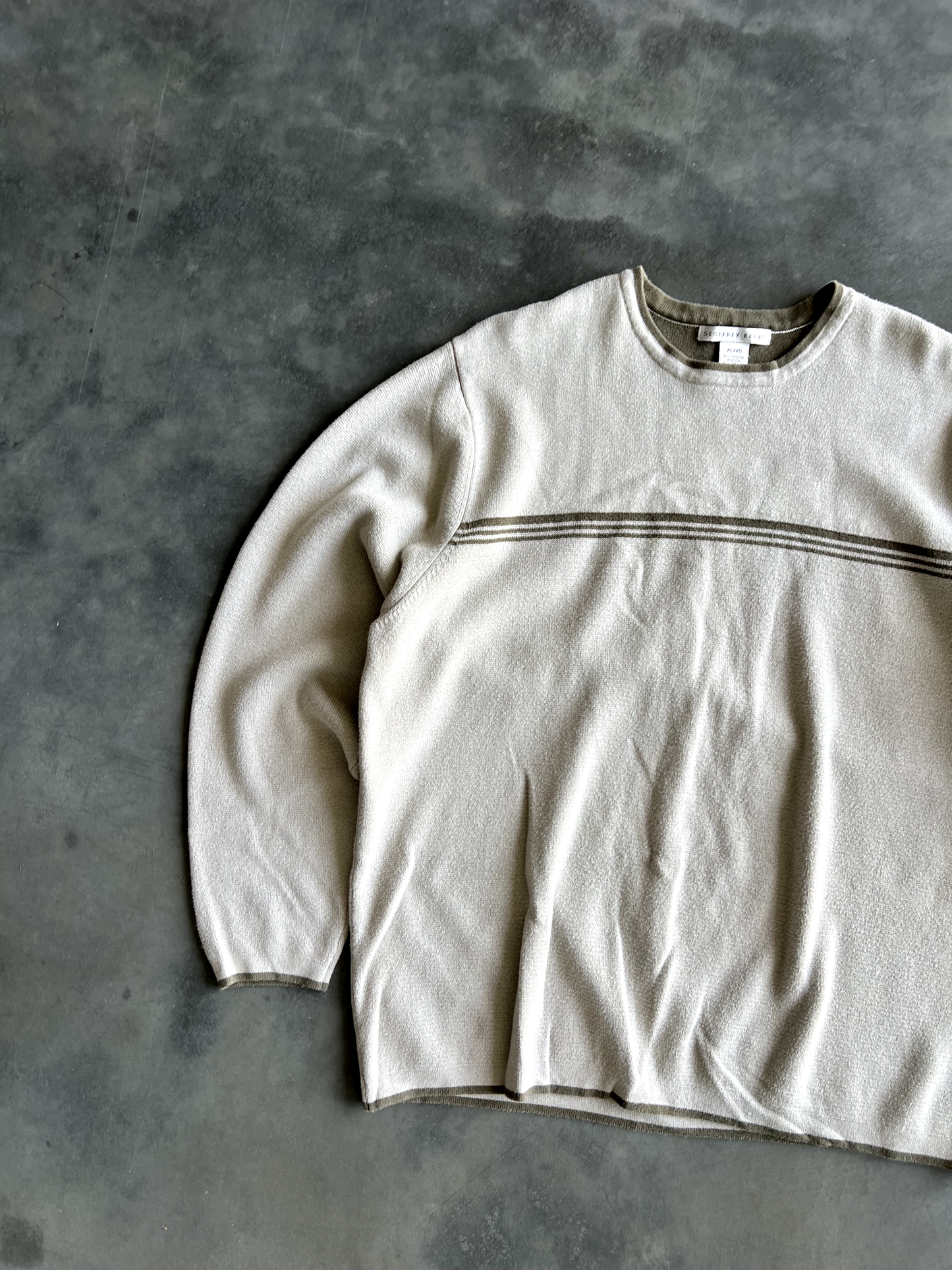 Vintage Cream Striped Long Sleeve - XL
