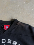 Vintage Black Raiders Spellout Crew - L