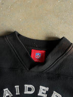 Vintage Black Raiders Spellout Crew - L