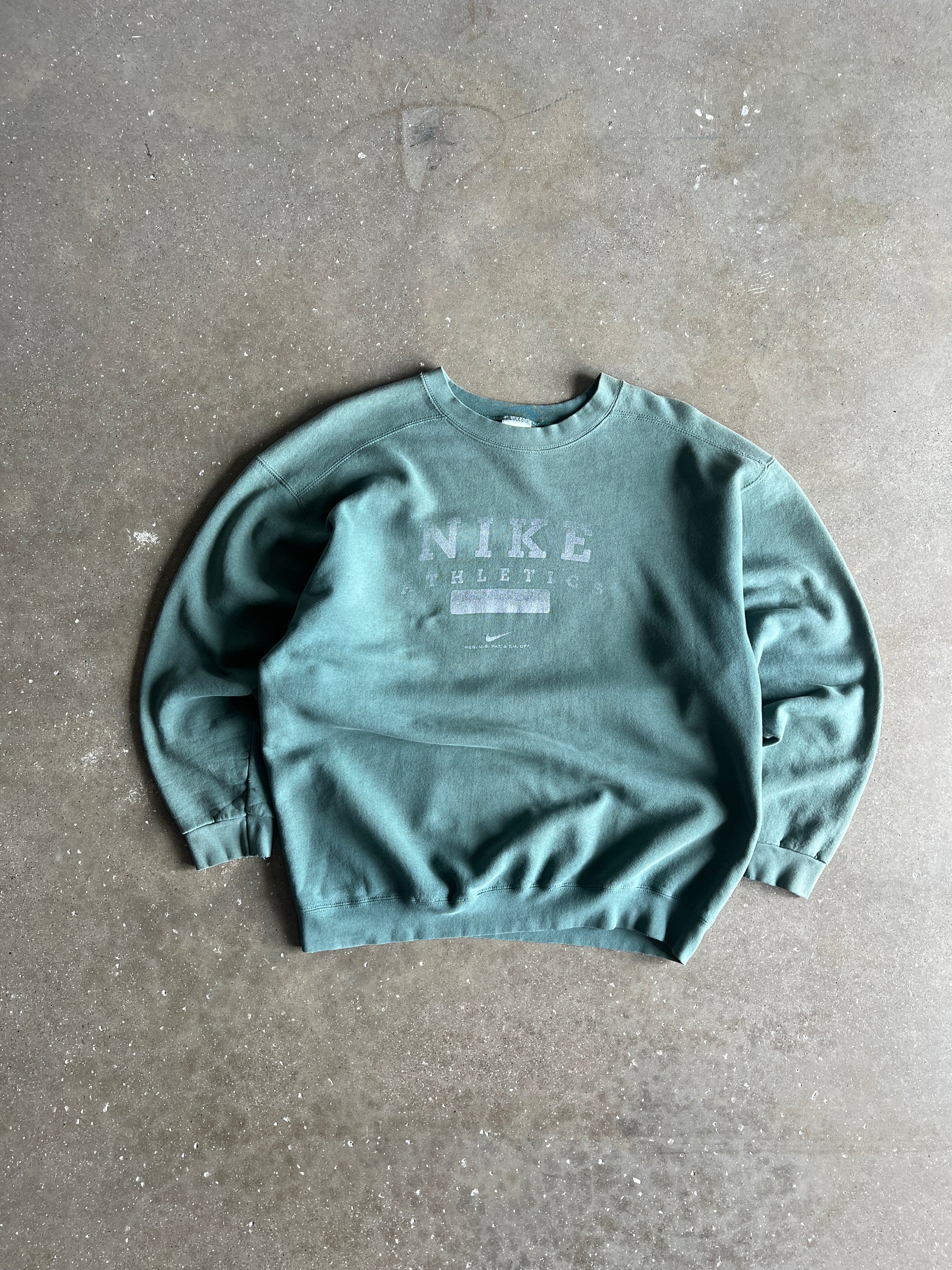 Vintage Sage Green Nike Spellout Crew - M