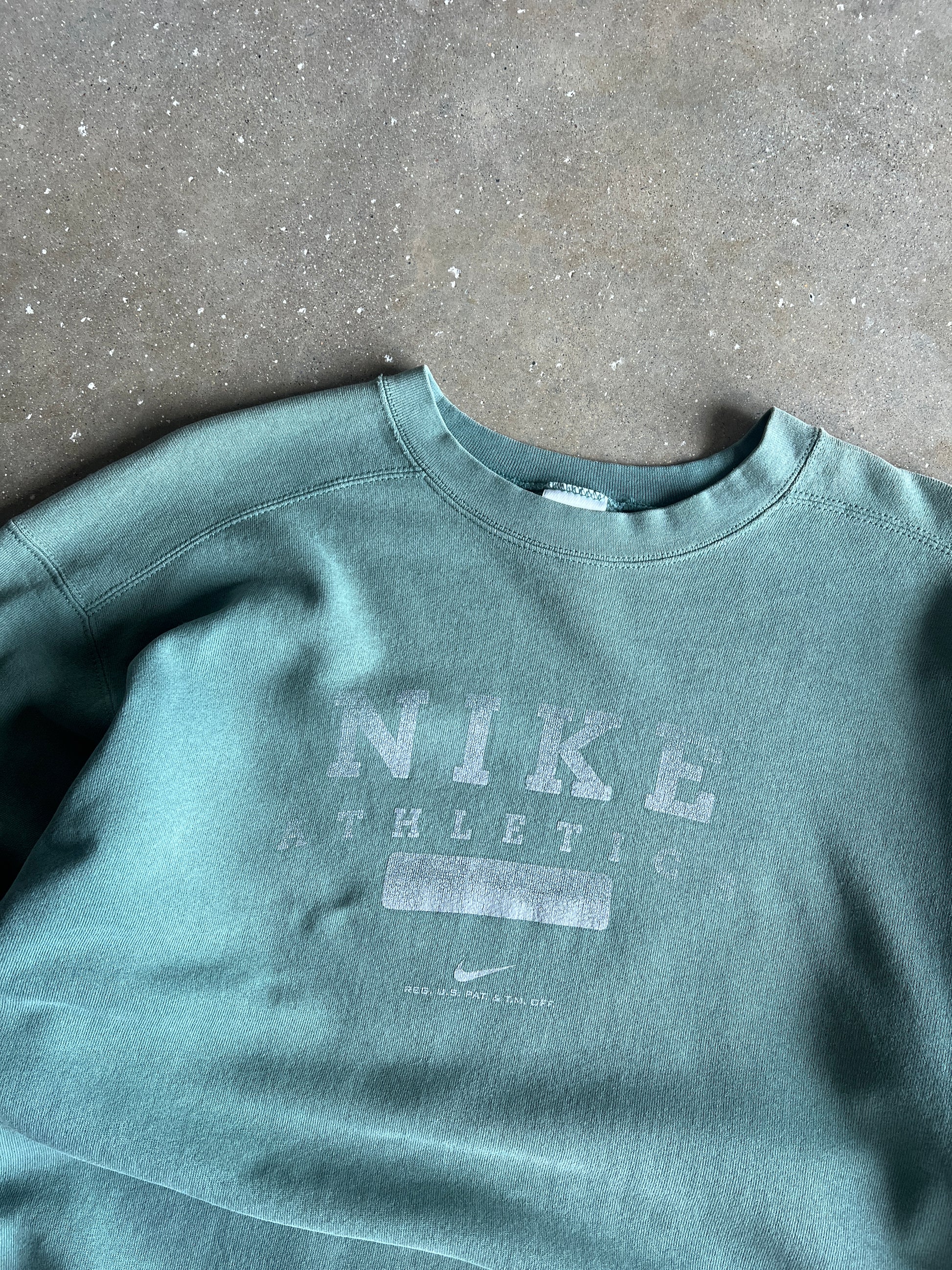 Vintage Sage Green Nike Spellout Crew - M