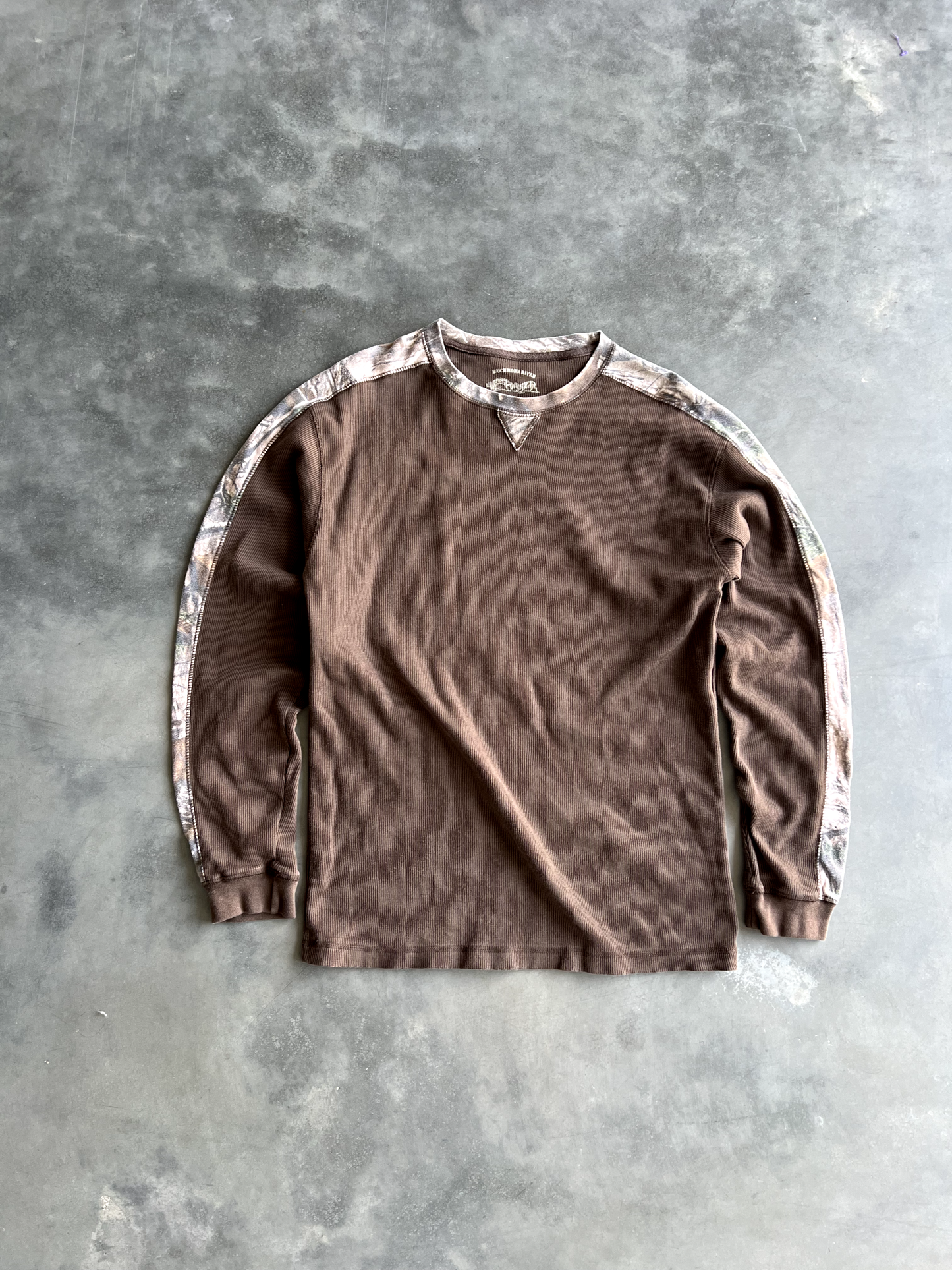 Vintage Brown Camo Stripe Long Sleeve - L
