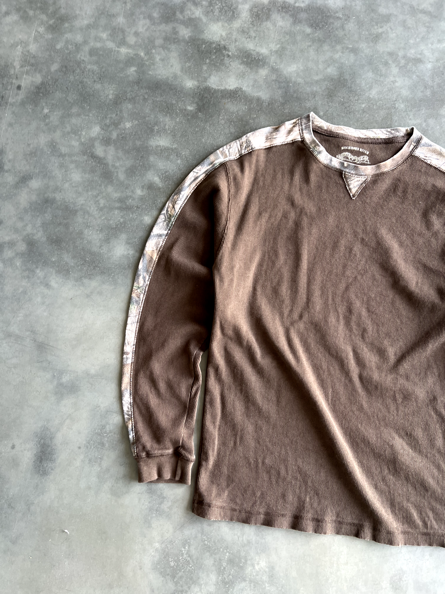 Vintage Brown Camo Stripe Long Sleeve - L