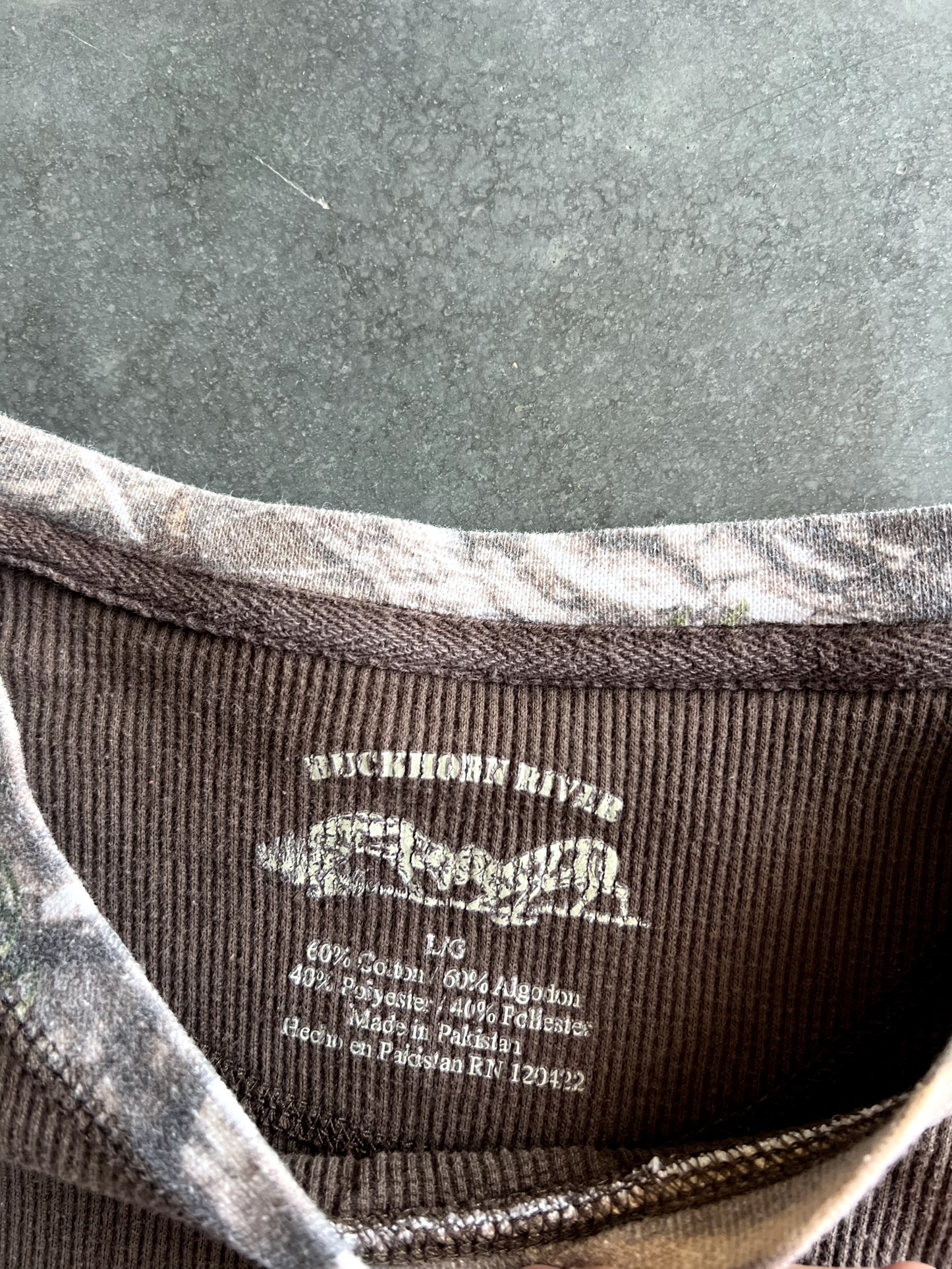 Vintage Brown Camo Stripe Long Sleeve - L