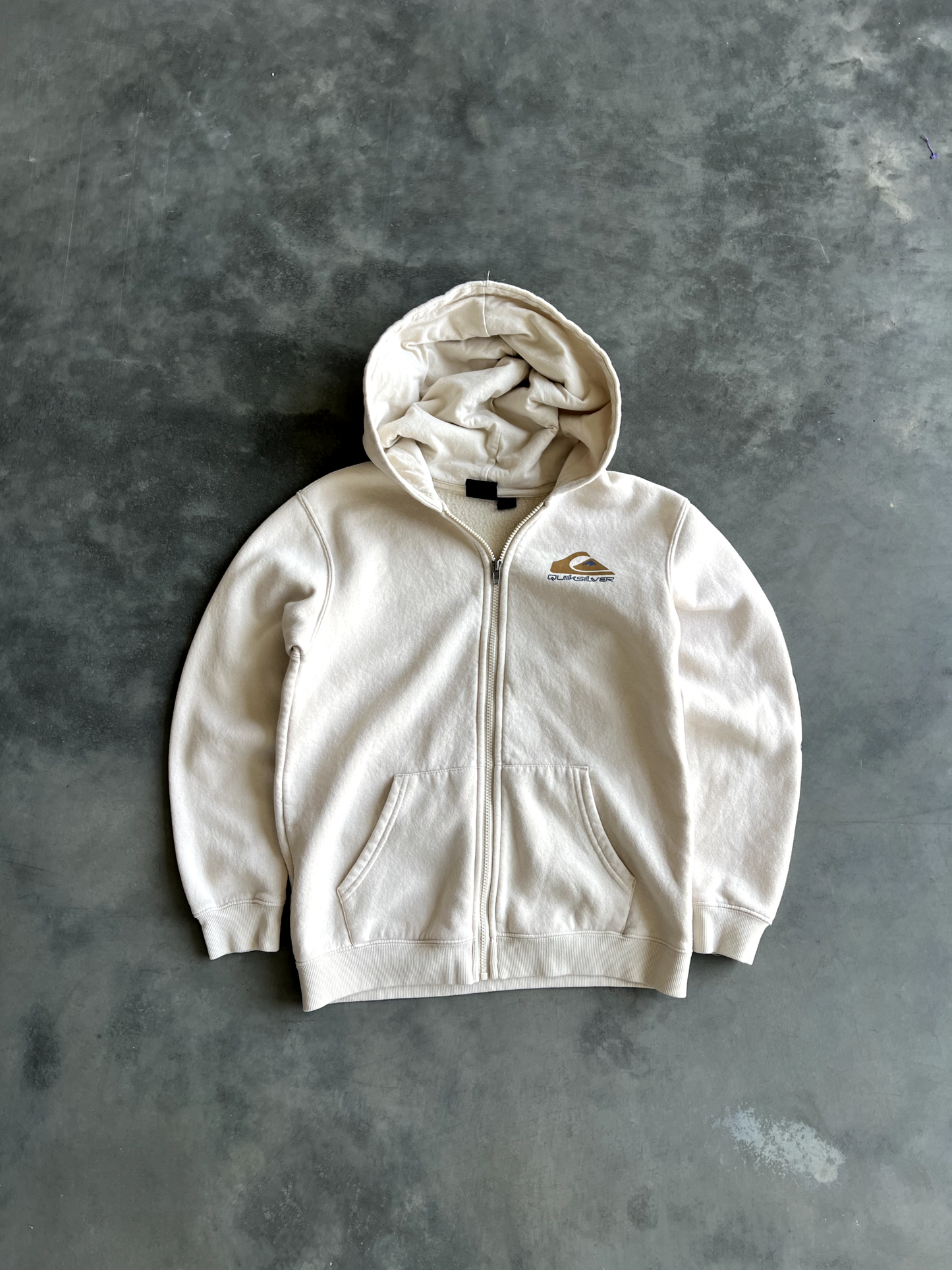 Vintage Cream Quicksilver Zip Up Hoodie - L