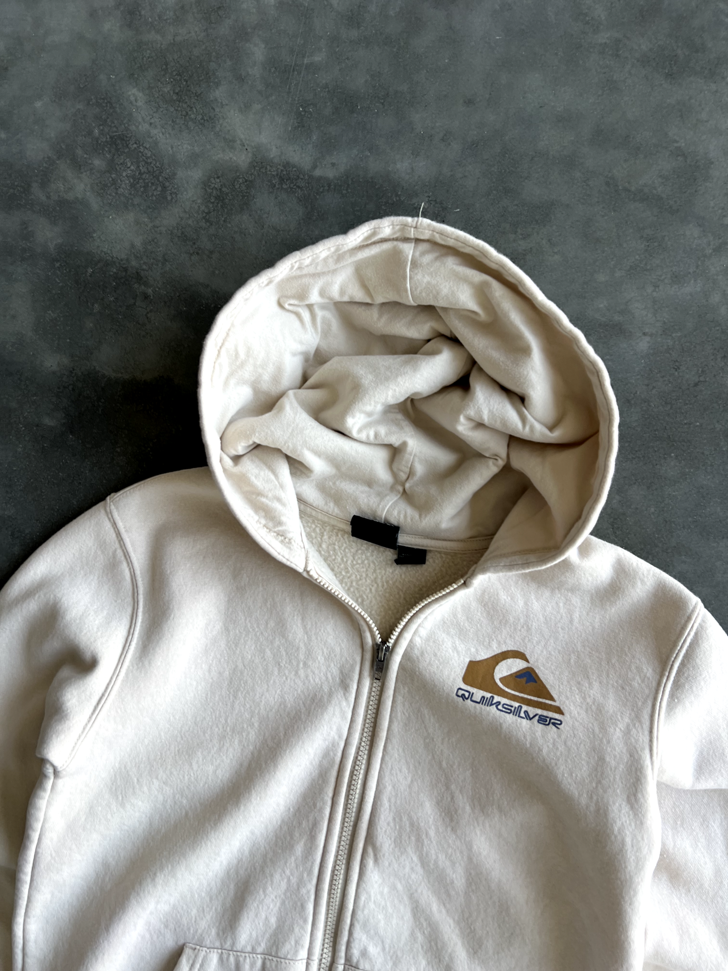 Vintage Cream Quicksilver Zip Up Hoodie - L