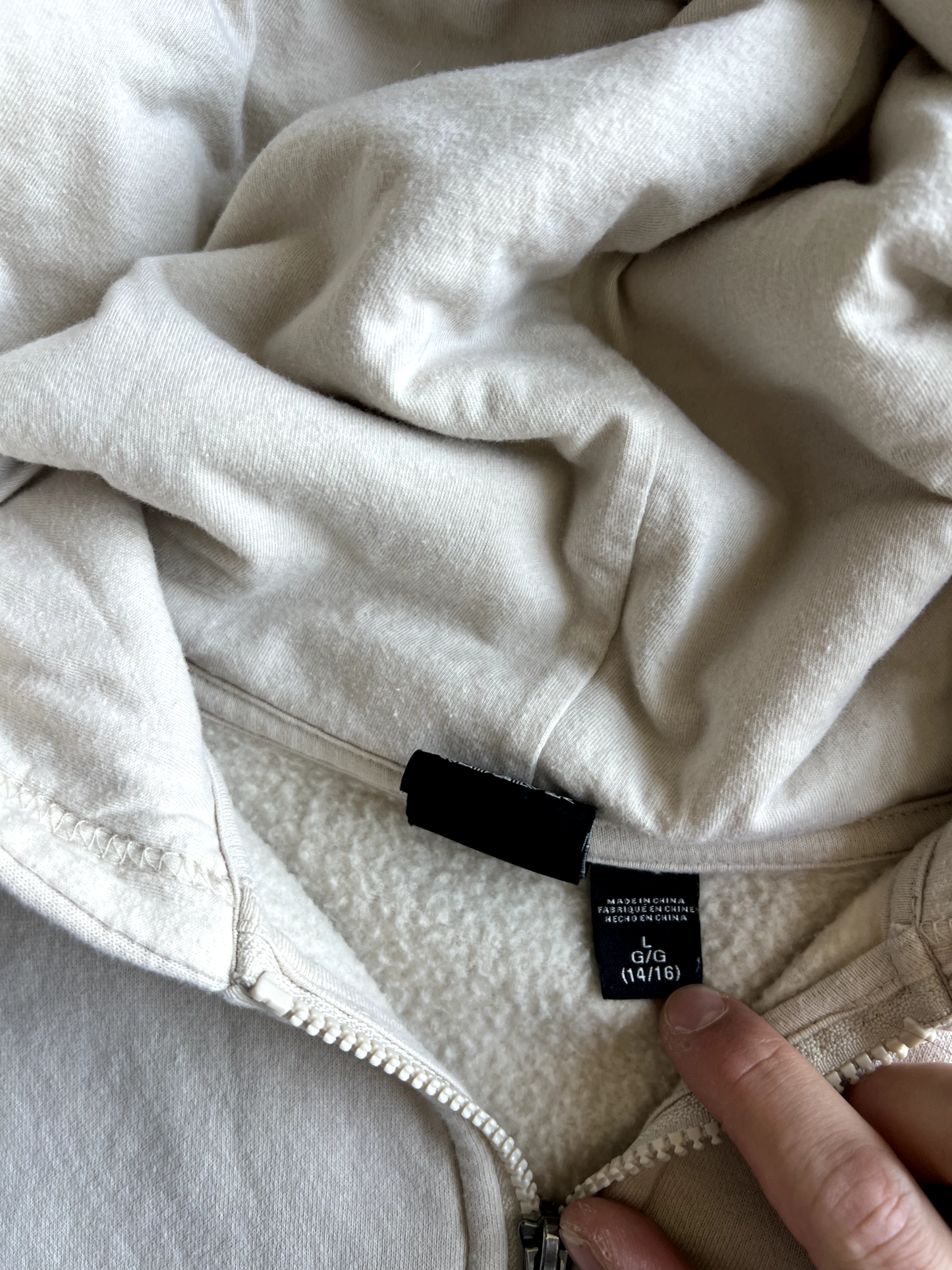 Vintage Cream Quicksilver Zip Up Hoodie - L
