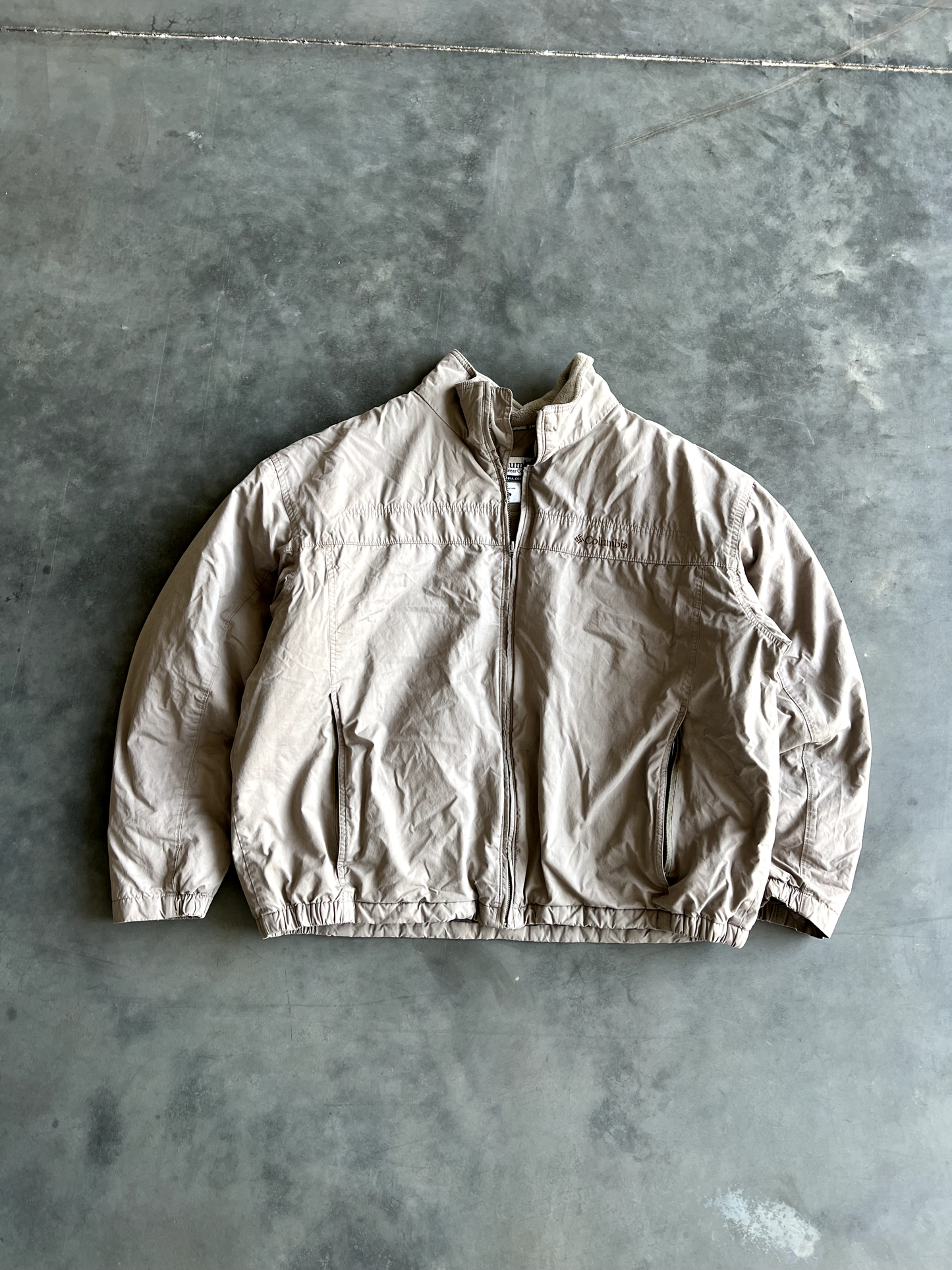 Vintage Cream Columbia Bomber Jacket - XXL