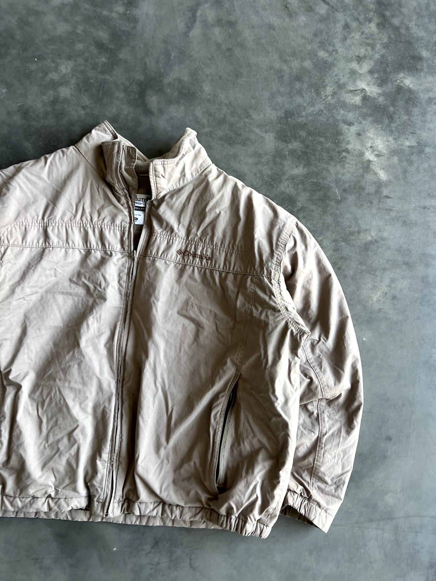 Vintage Cream Columbia Bomber Jacket - XXL