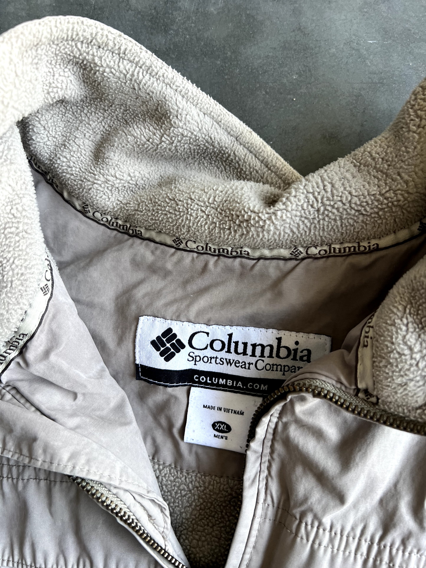 Vintage Cream Columbia Bomber Jacket - XXL