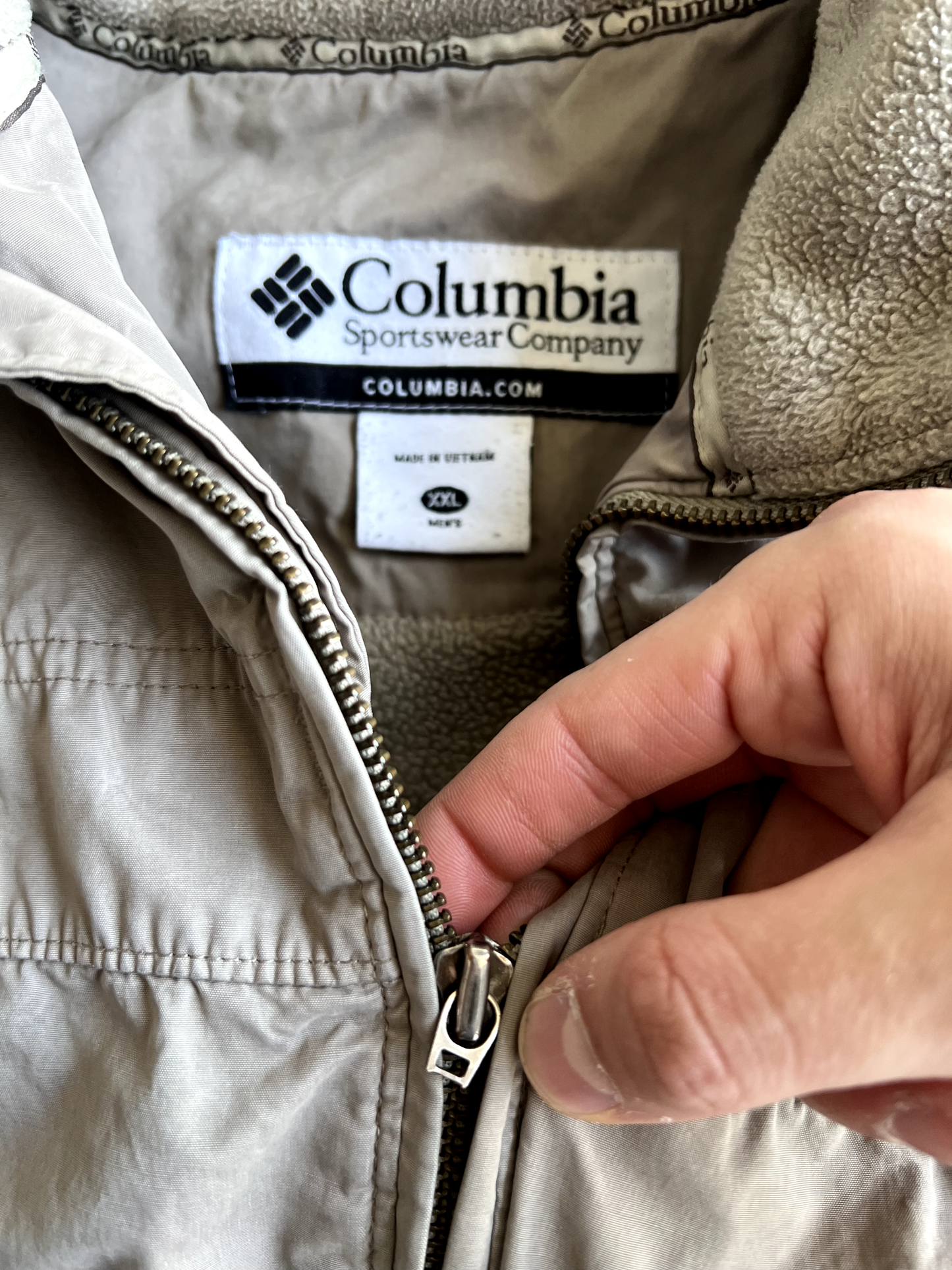 Vintage Cream Columbia Bomber Jacket - XXL