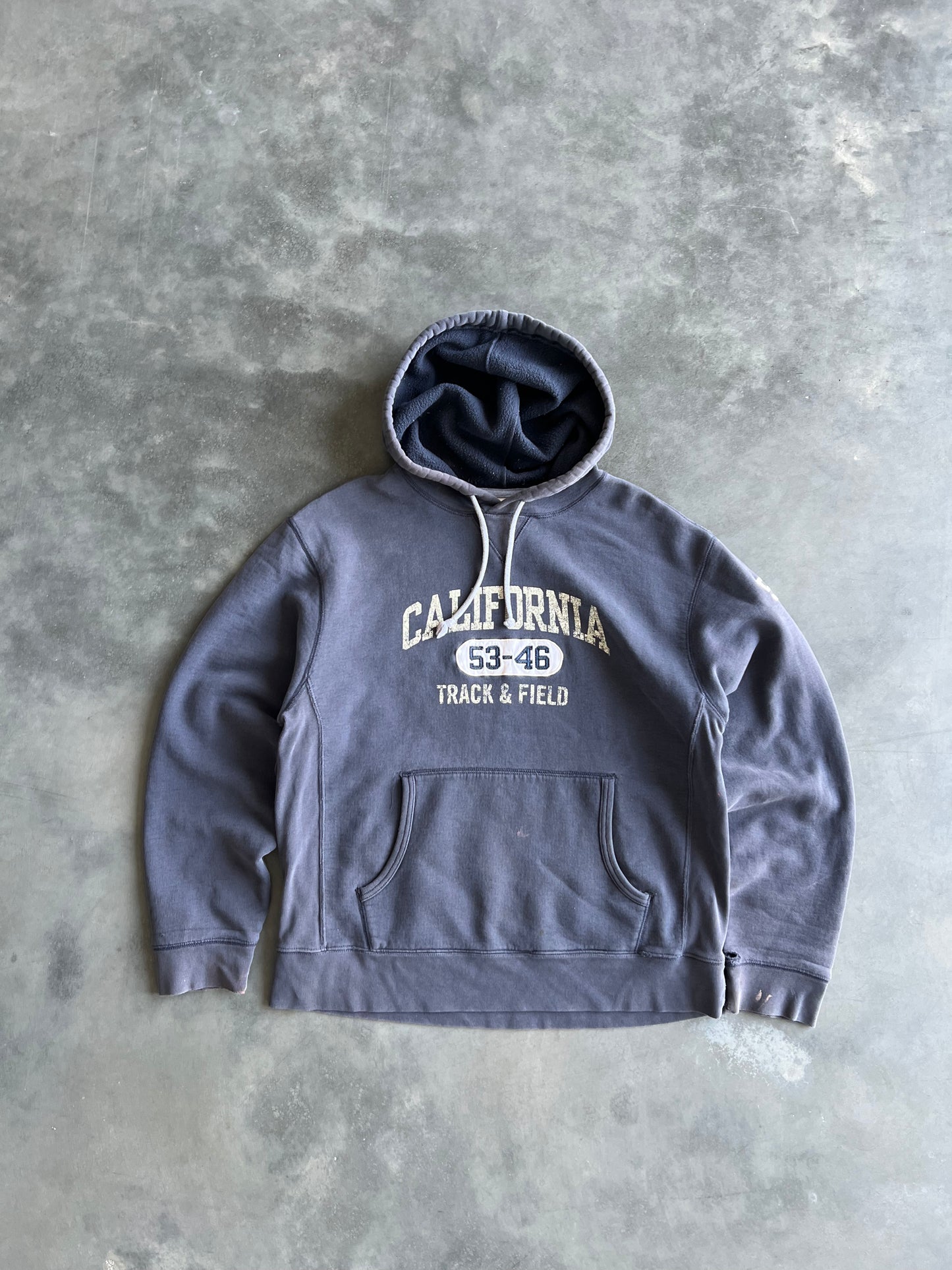 Vintage Navy Blue California Spellout Hoodie - M