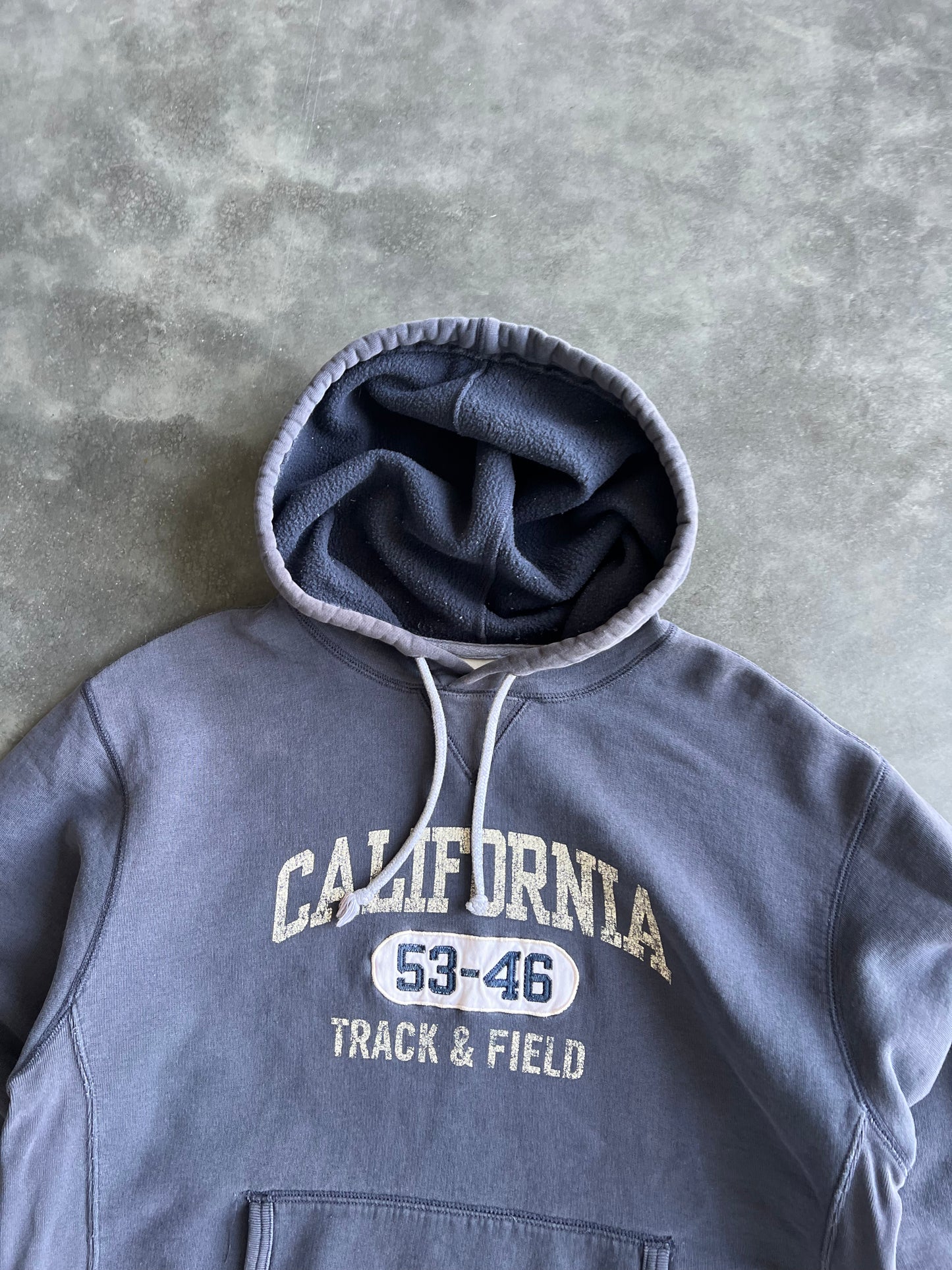 Vintage Navy Blue California Spellout Hoodie - M