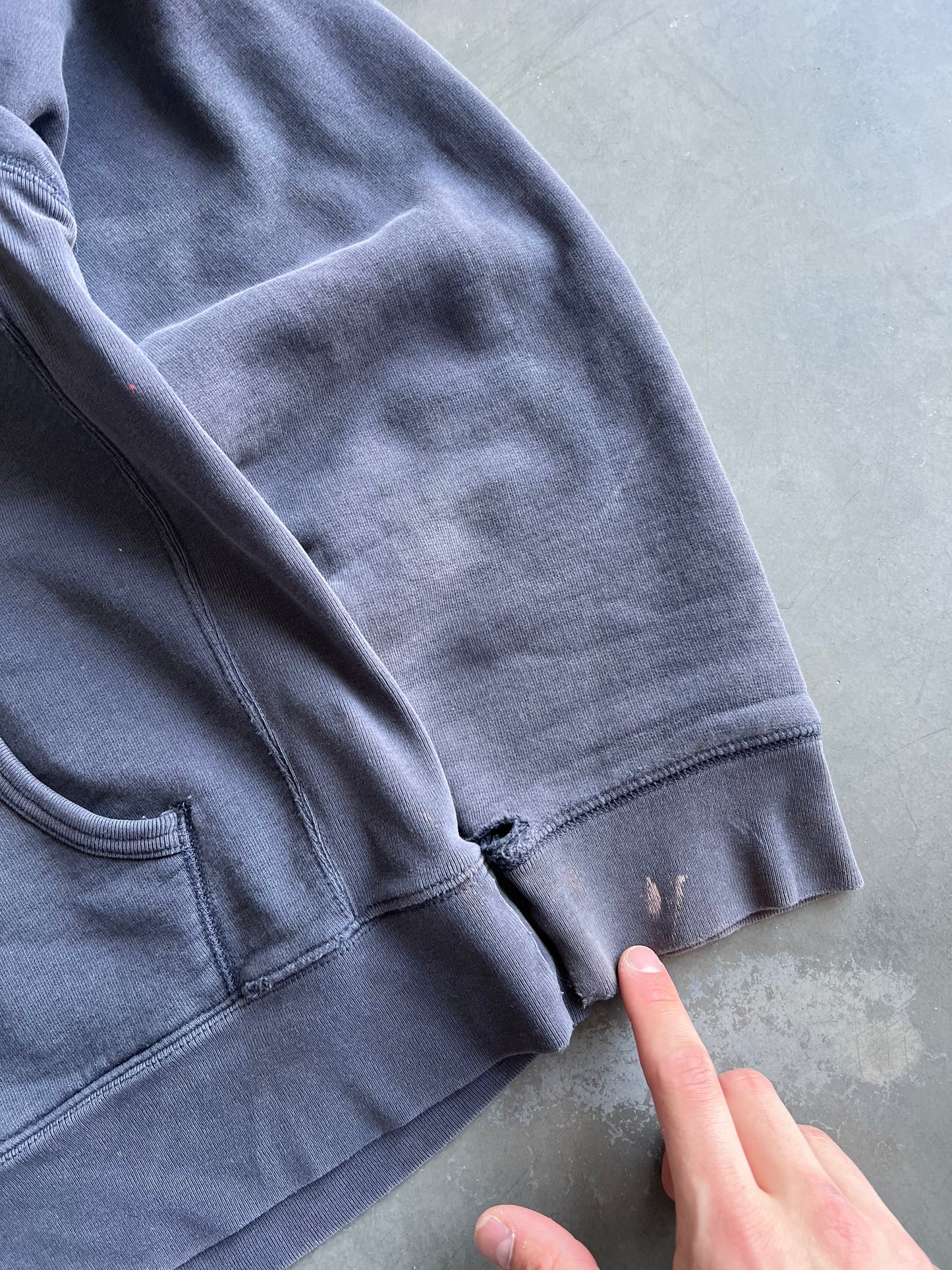 Vintage Navy Blue California Spellout Hoodie - M