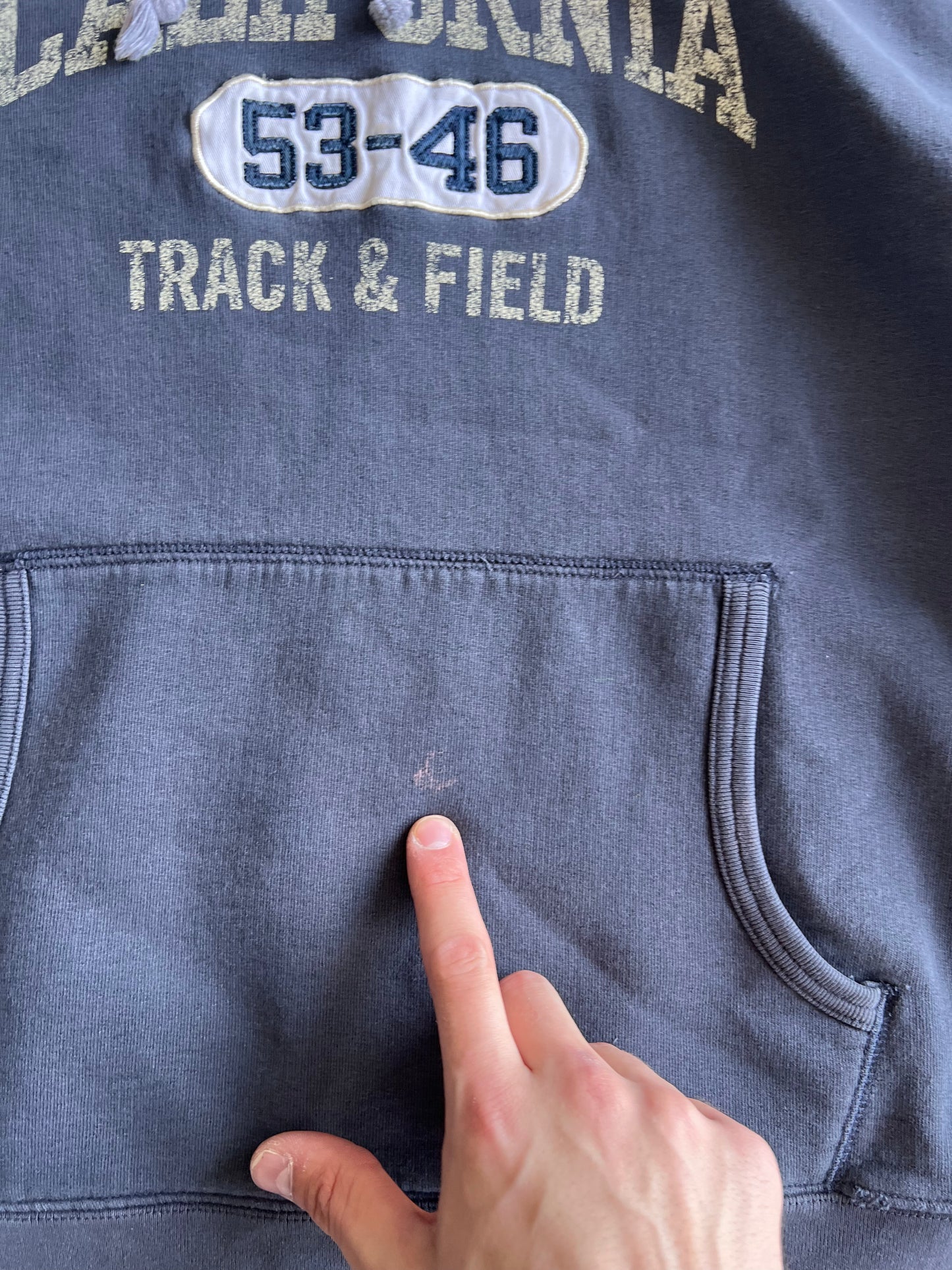 Vintage Navy Blue California Spellout Hoodie - M