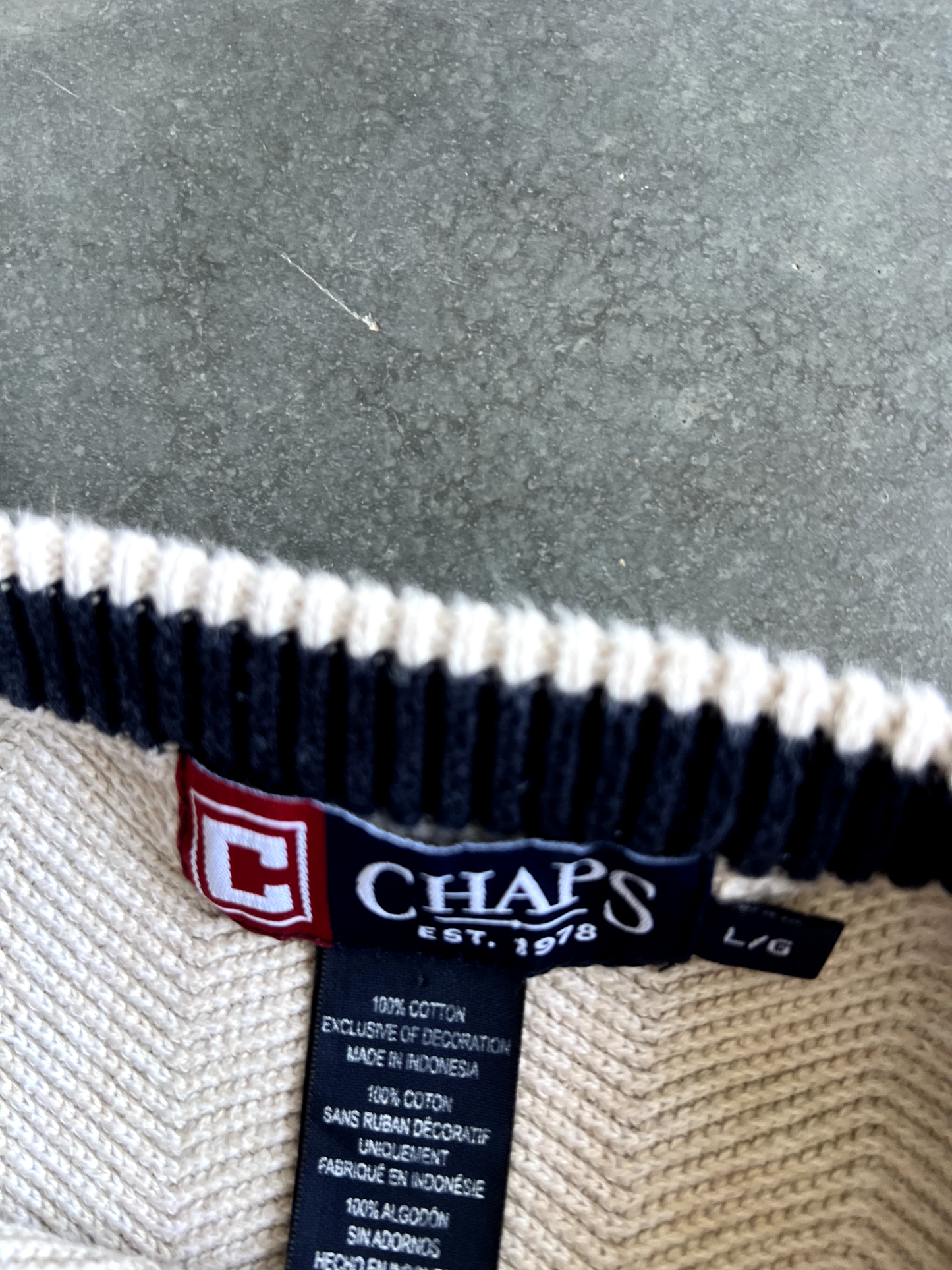 Vintage Cream Chaps Long Sleeve - L