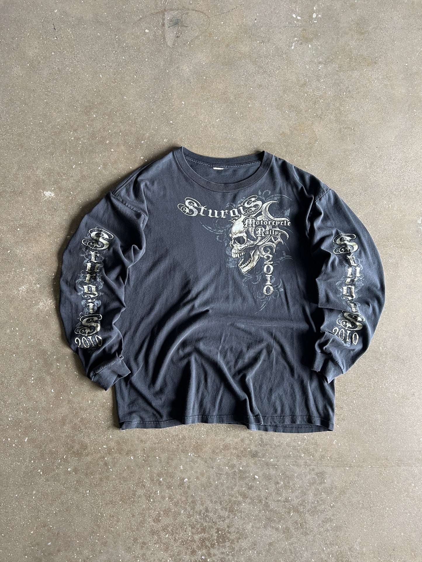 Vintage Faded Black Sturgis Skulls Shirt - XL