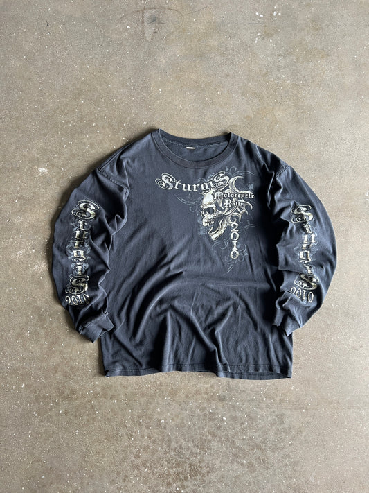 Vintage Faded Black Sturgis Skulls Shirt - XL
