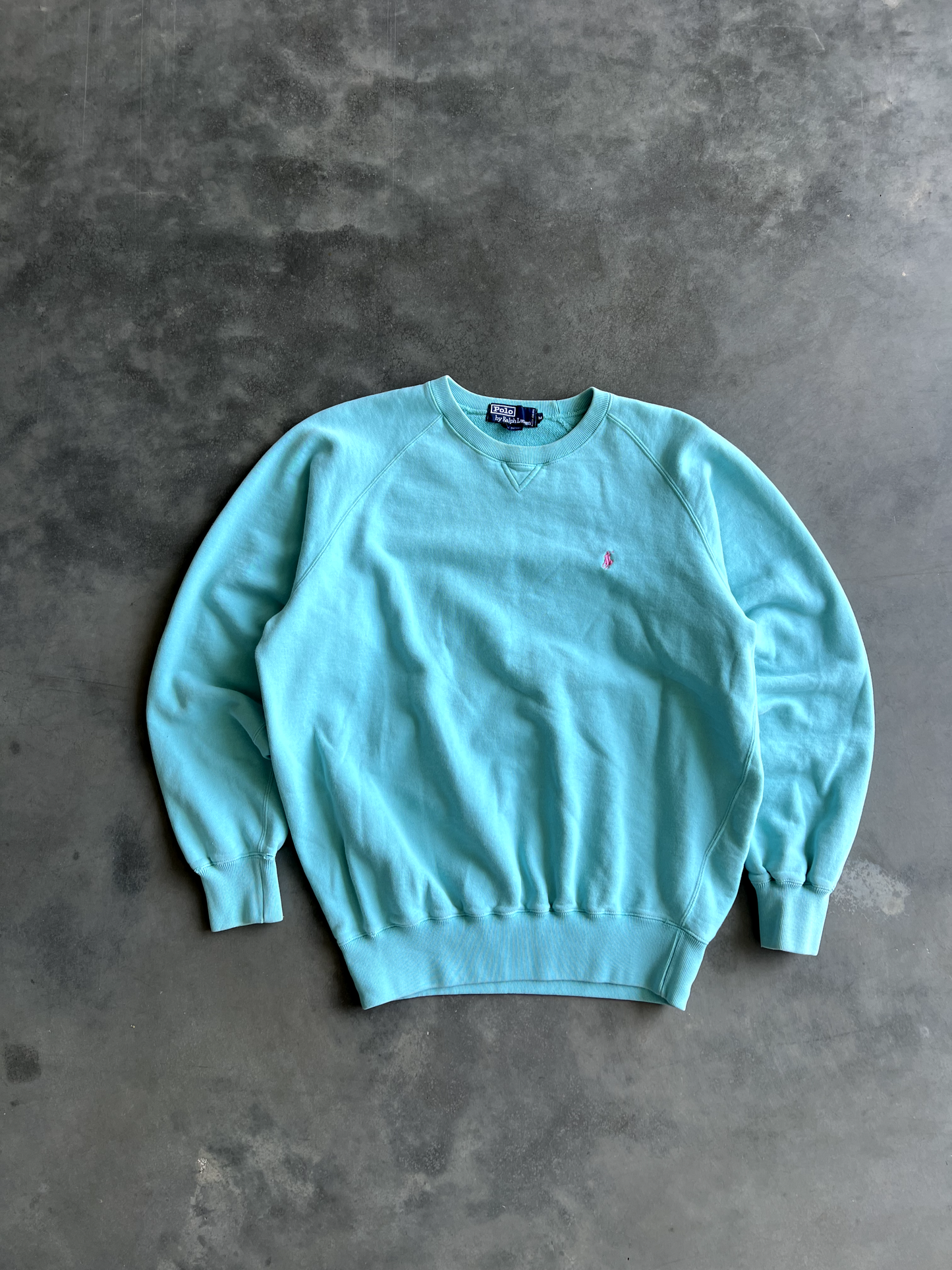 Vintage Teal Polo Long Sleeve - M