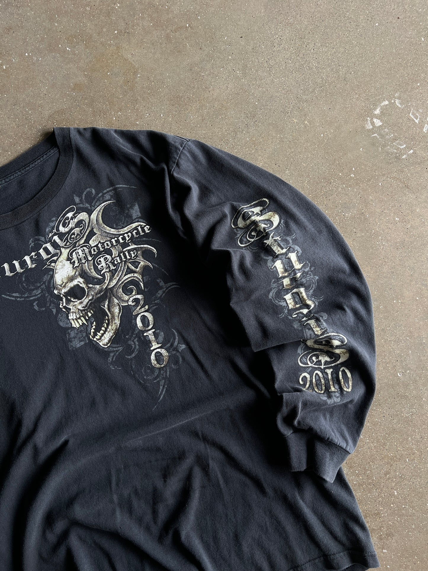 Vintage Faded Black Sturgis Skulls Shirt - XL