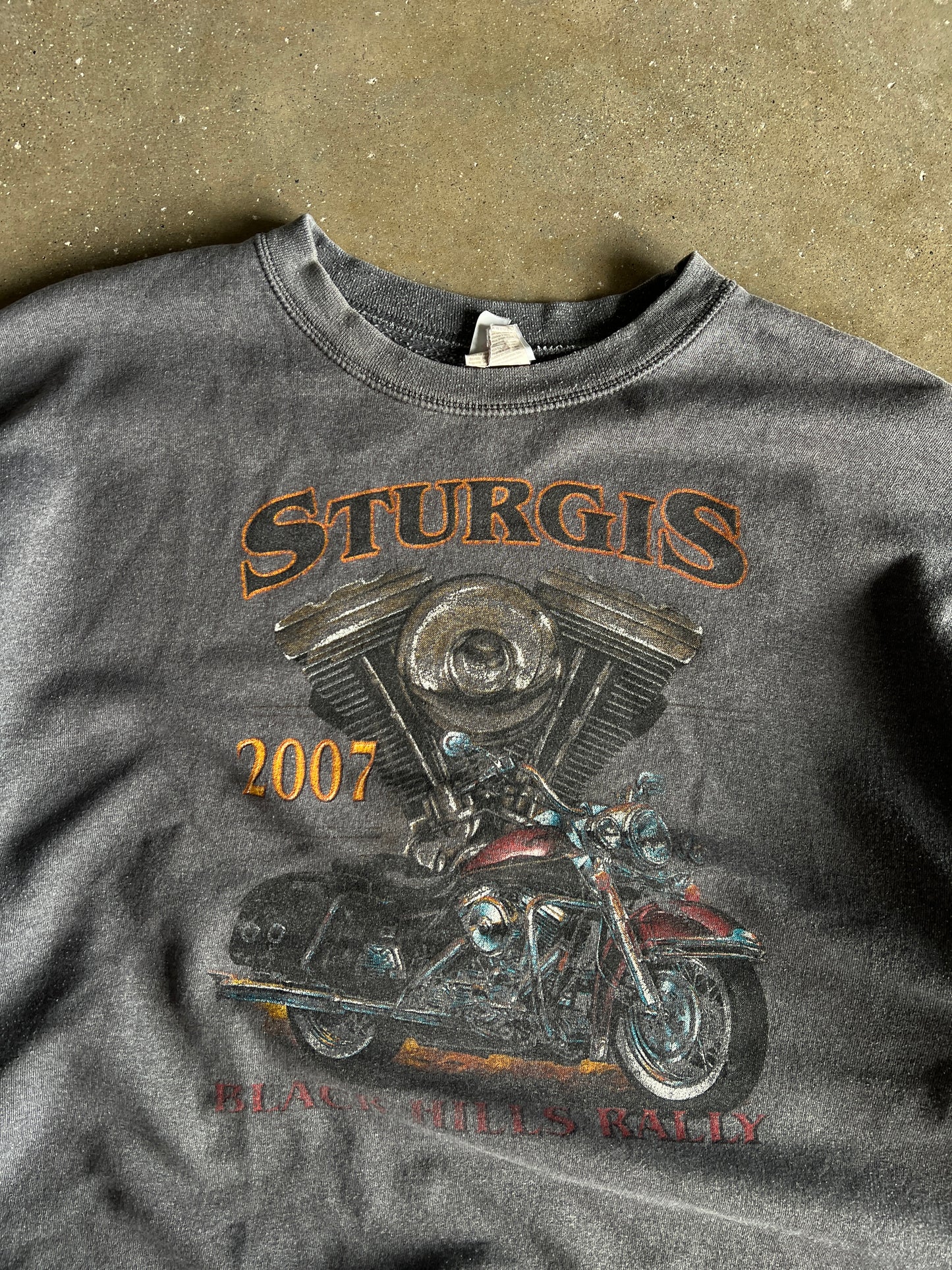Vintage Heather Grey Sturgis Biker Crew - XL