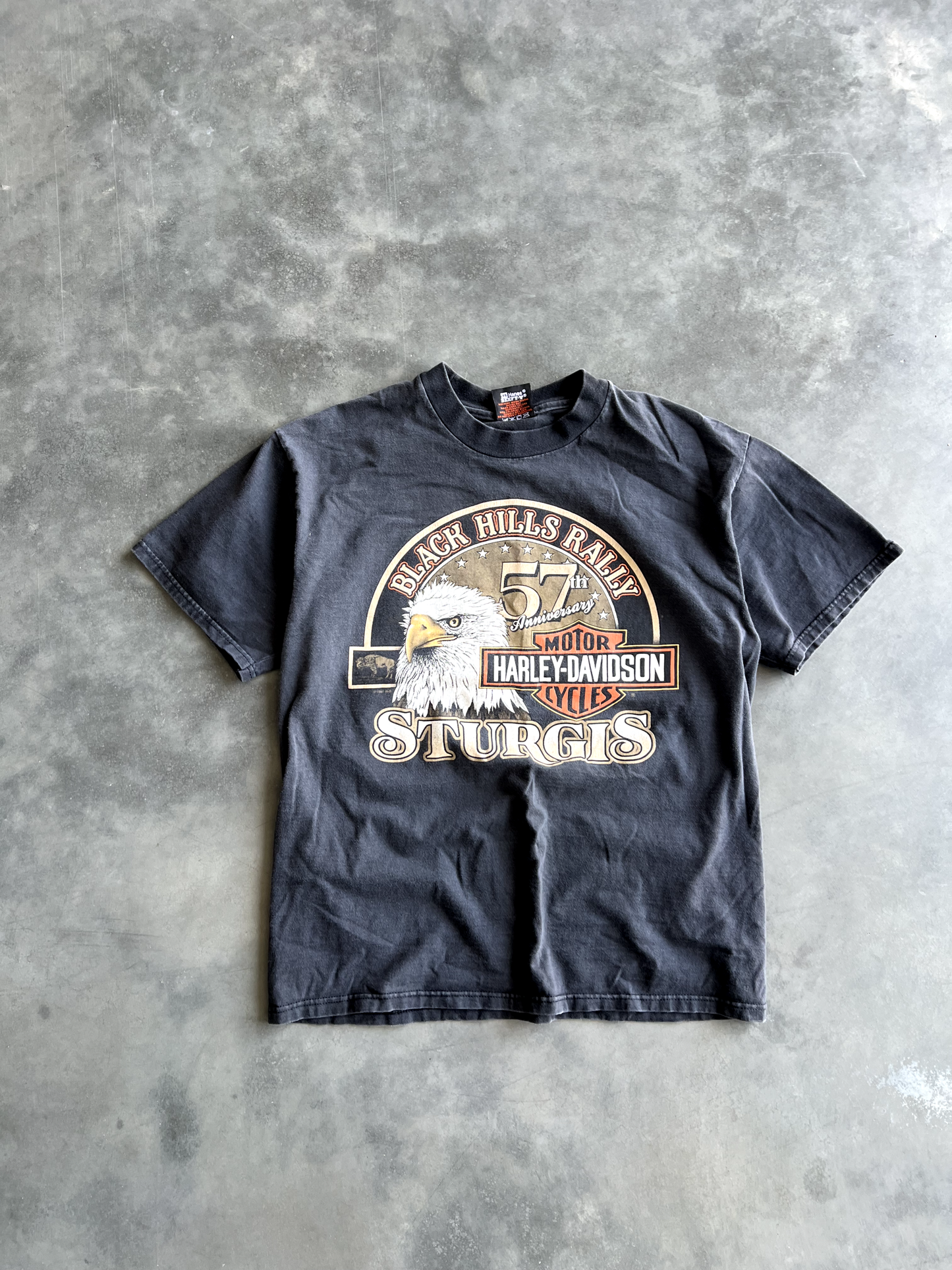 Vintage Black Harley Sturgis Tee - L