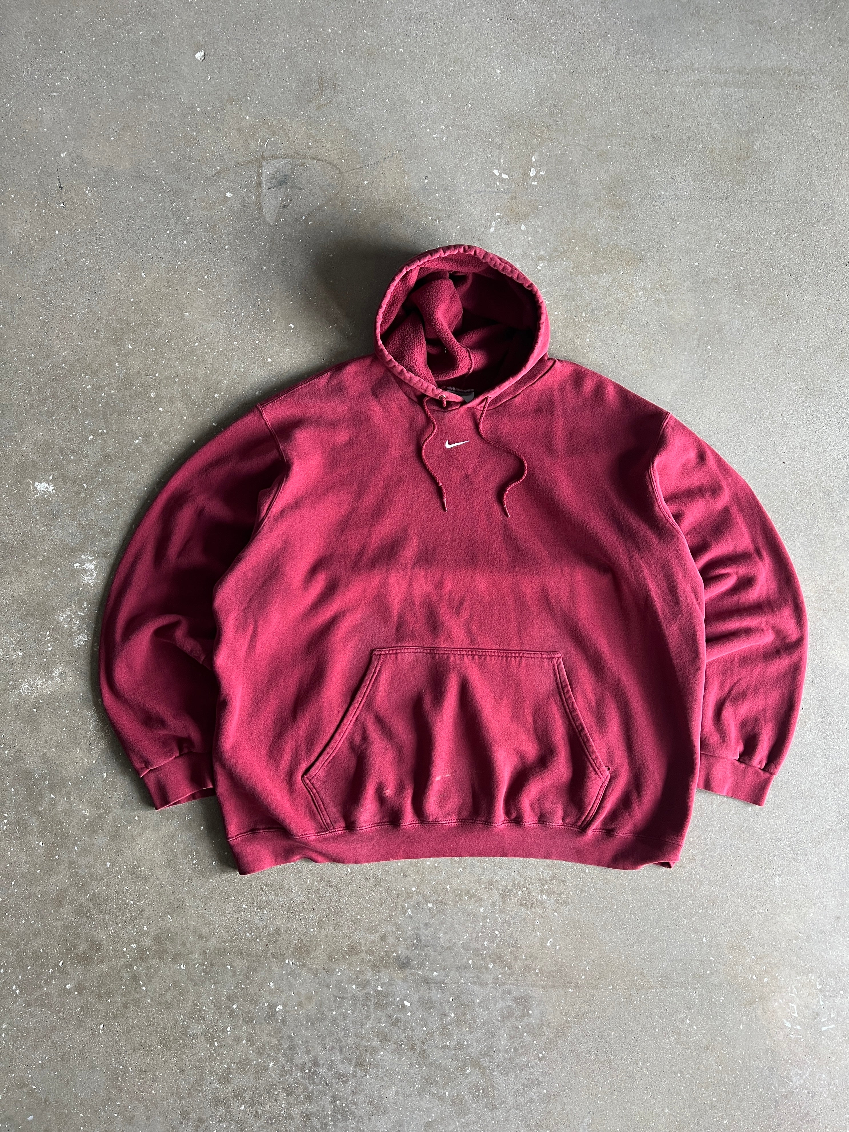 Vintage Cherry Red Nike Center Swoosh Hoodie -