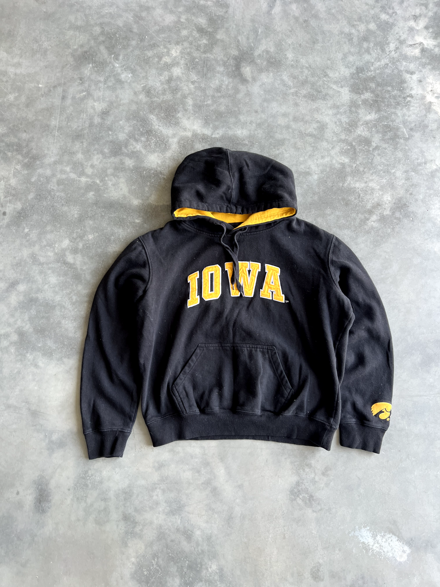 Vintage Black Iowa Hoodie - M