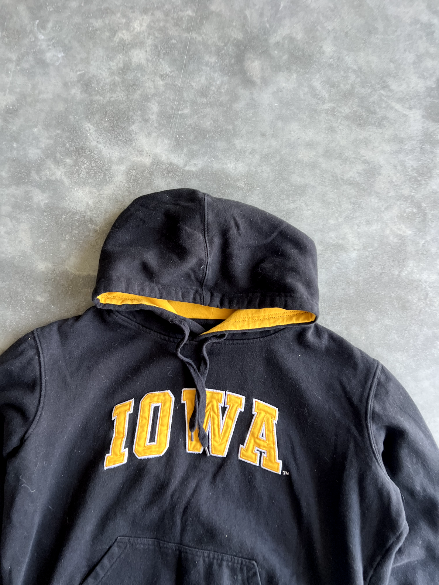 Vintage Black Iowa Hoodie - M