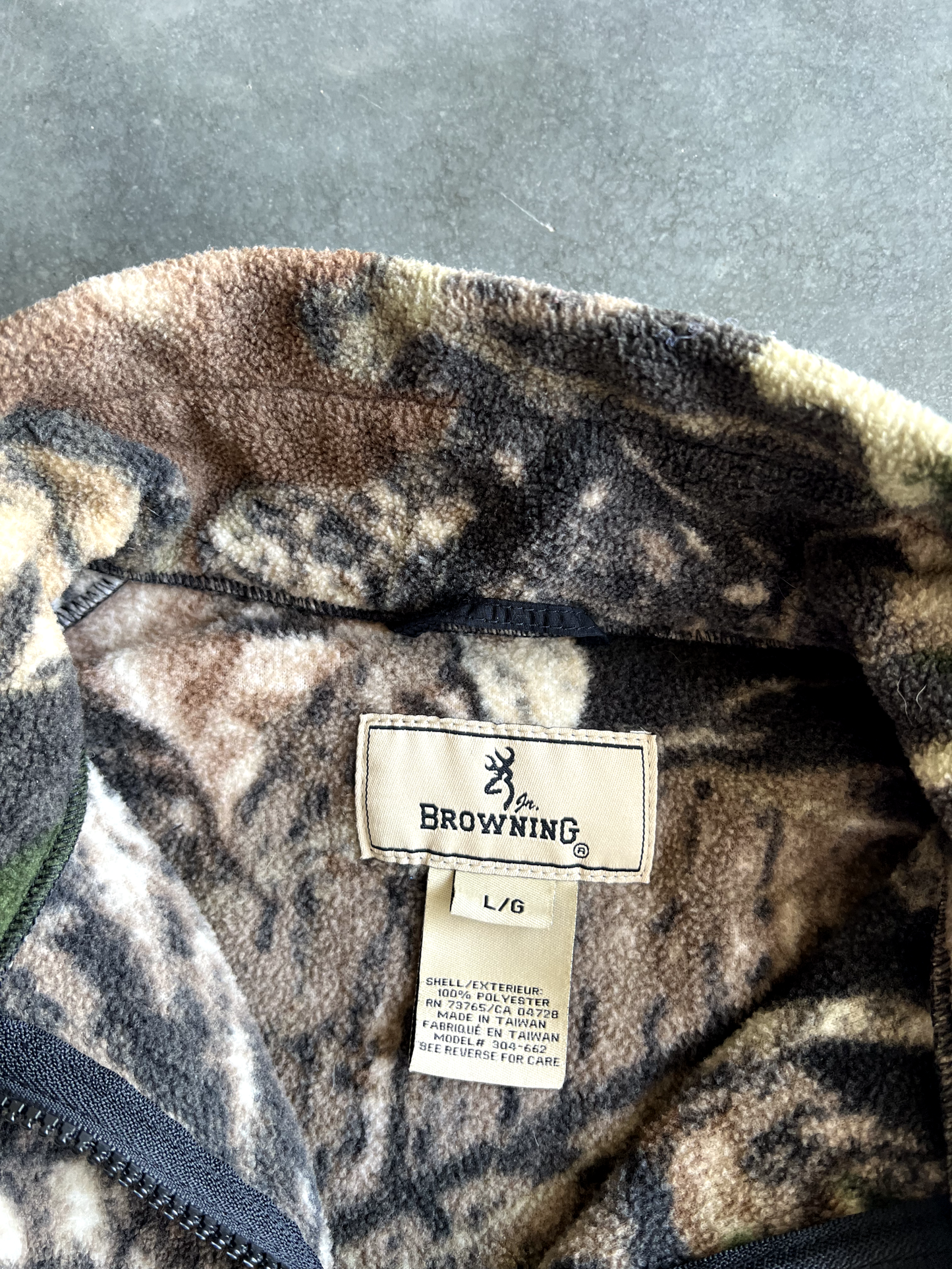 Vintage Camo Browning Fleece Jacket - YL