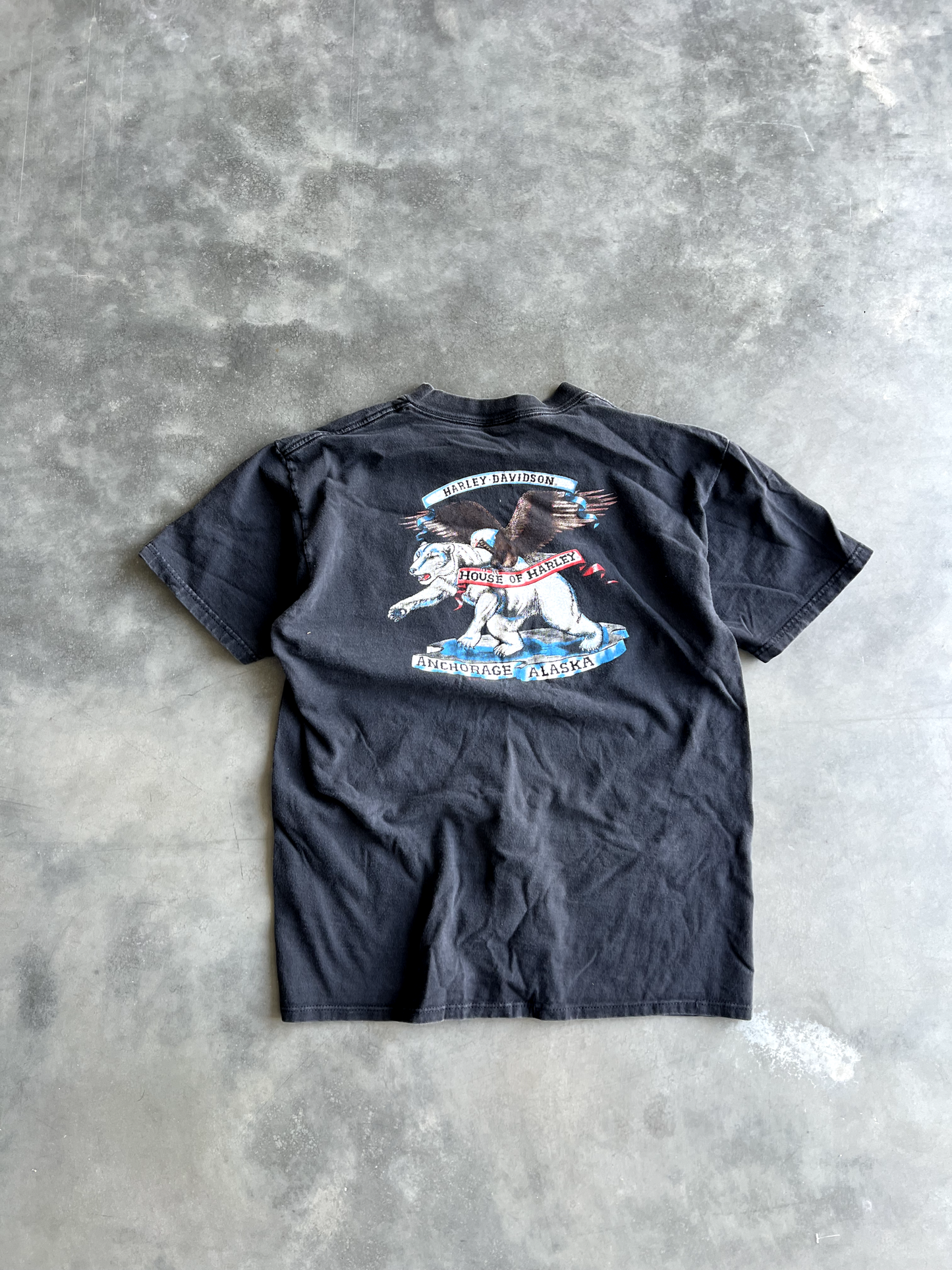 Vintage Black Harley Graphic Tee - L