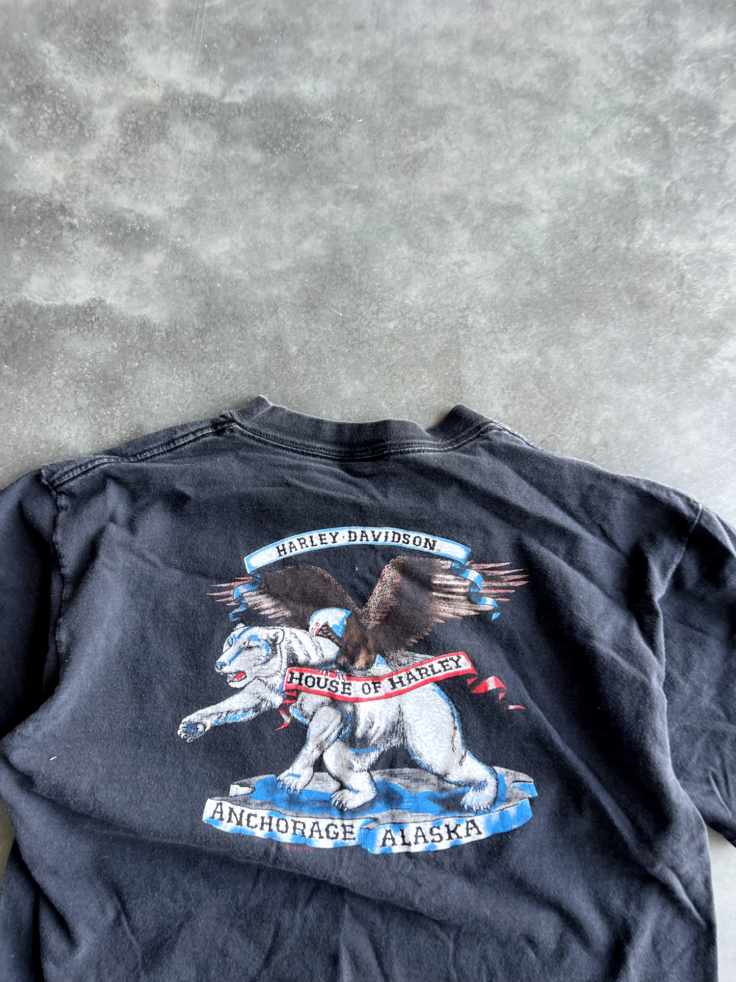 Vintage Black Harley Graphic Tee - L
