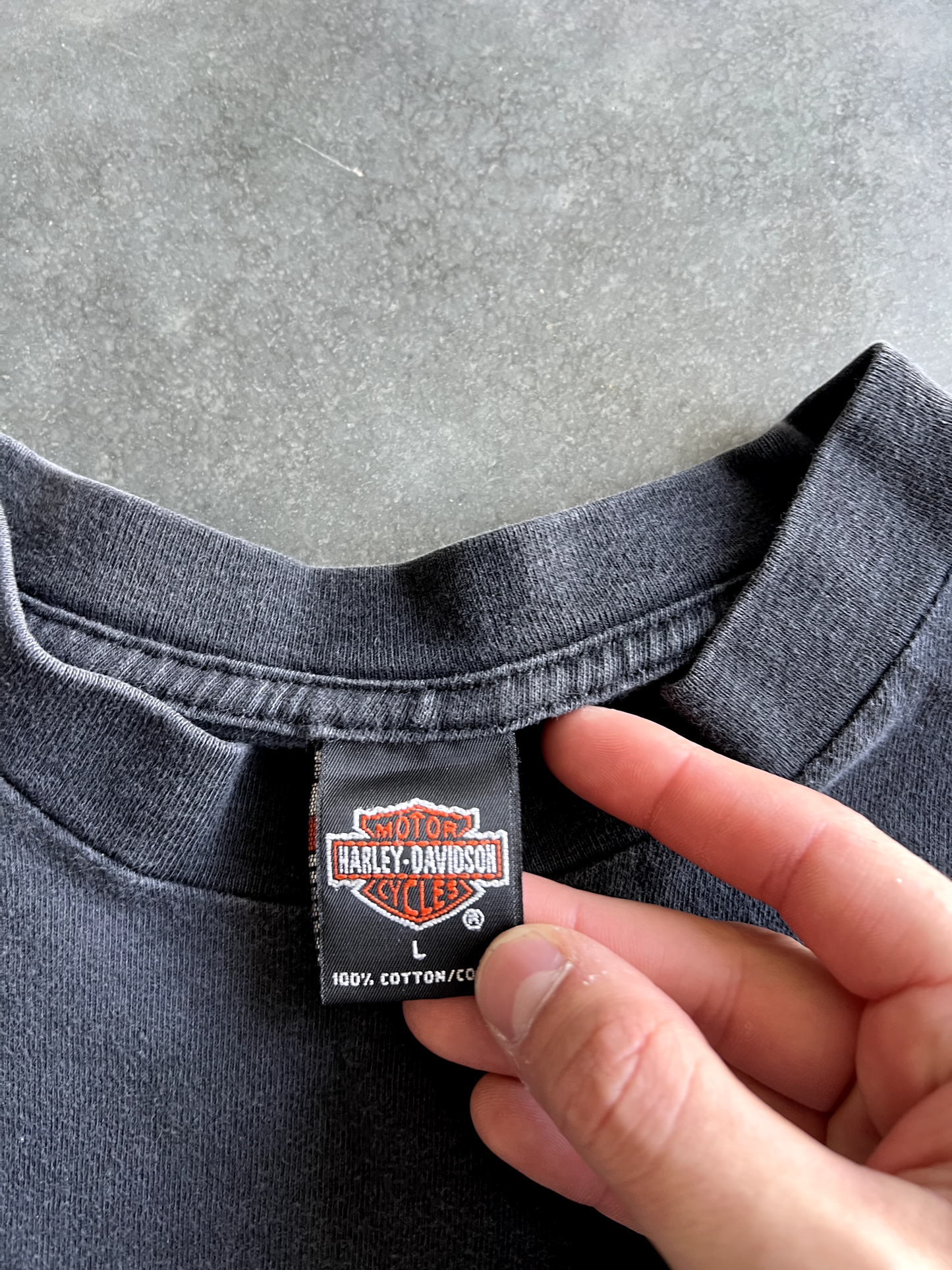 Vintage Black Harley Graphic Tee - L