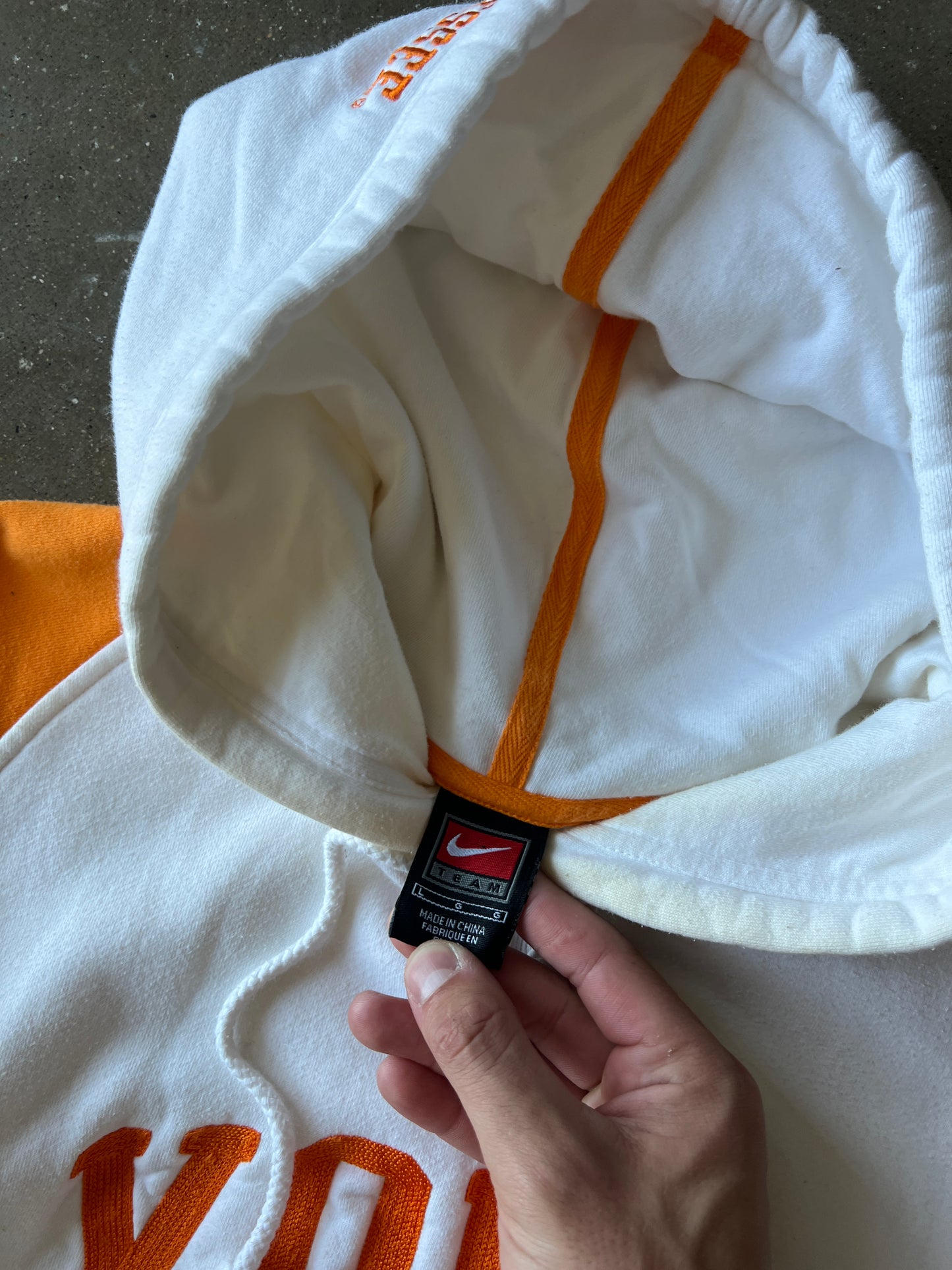 Vintage Orange and White Tennessee Volts Hoodie - L