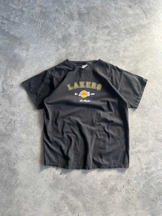 Vintage Black Lakers Spellout Shirt - M