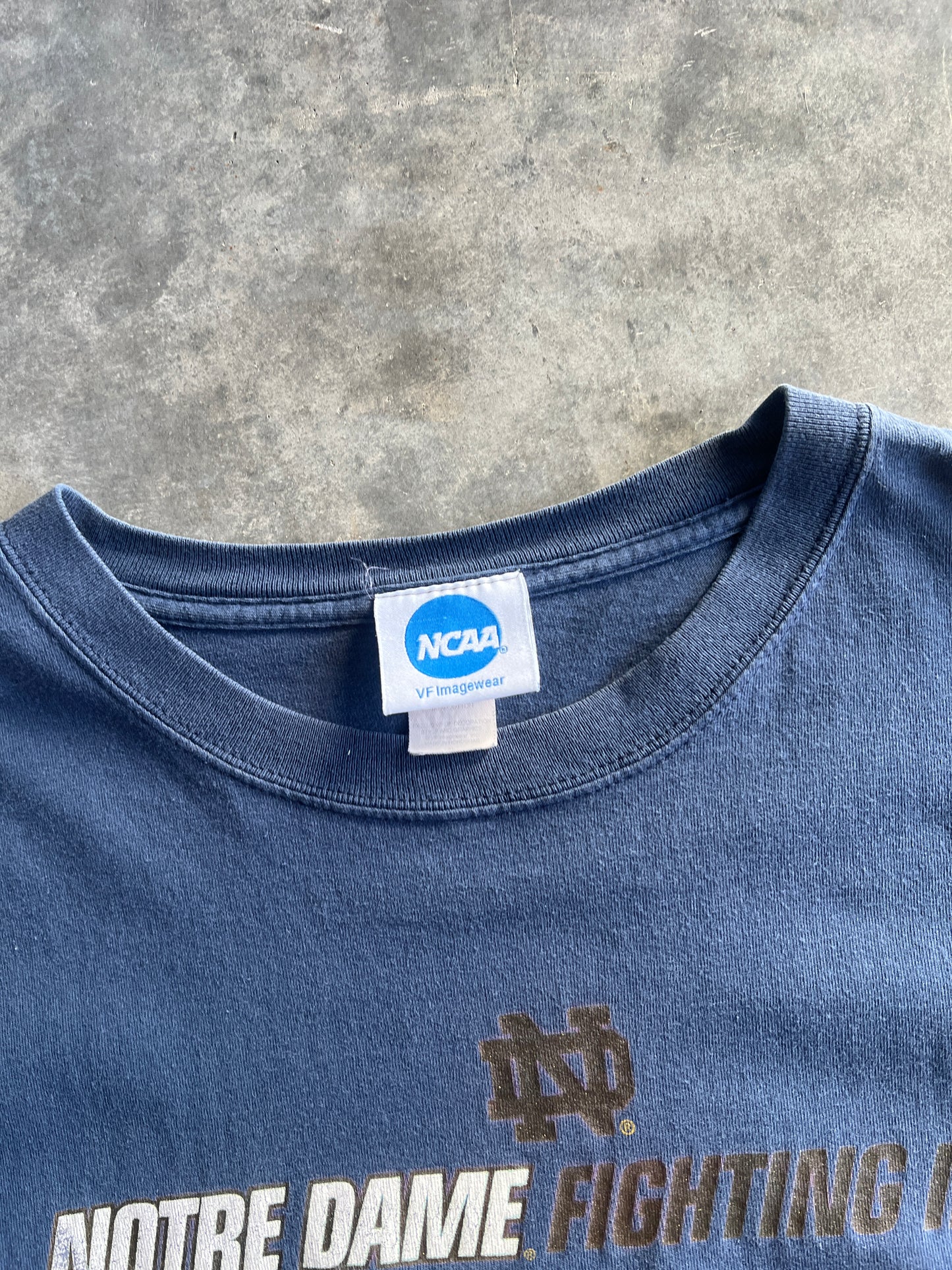 Vintage Light Blue Notre Dame Spellout Shirt - XXL