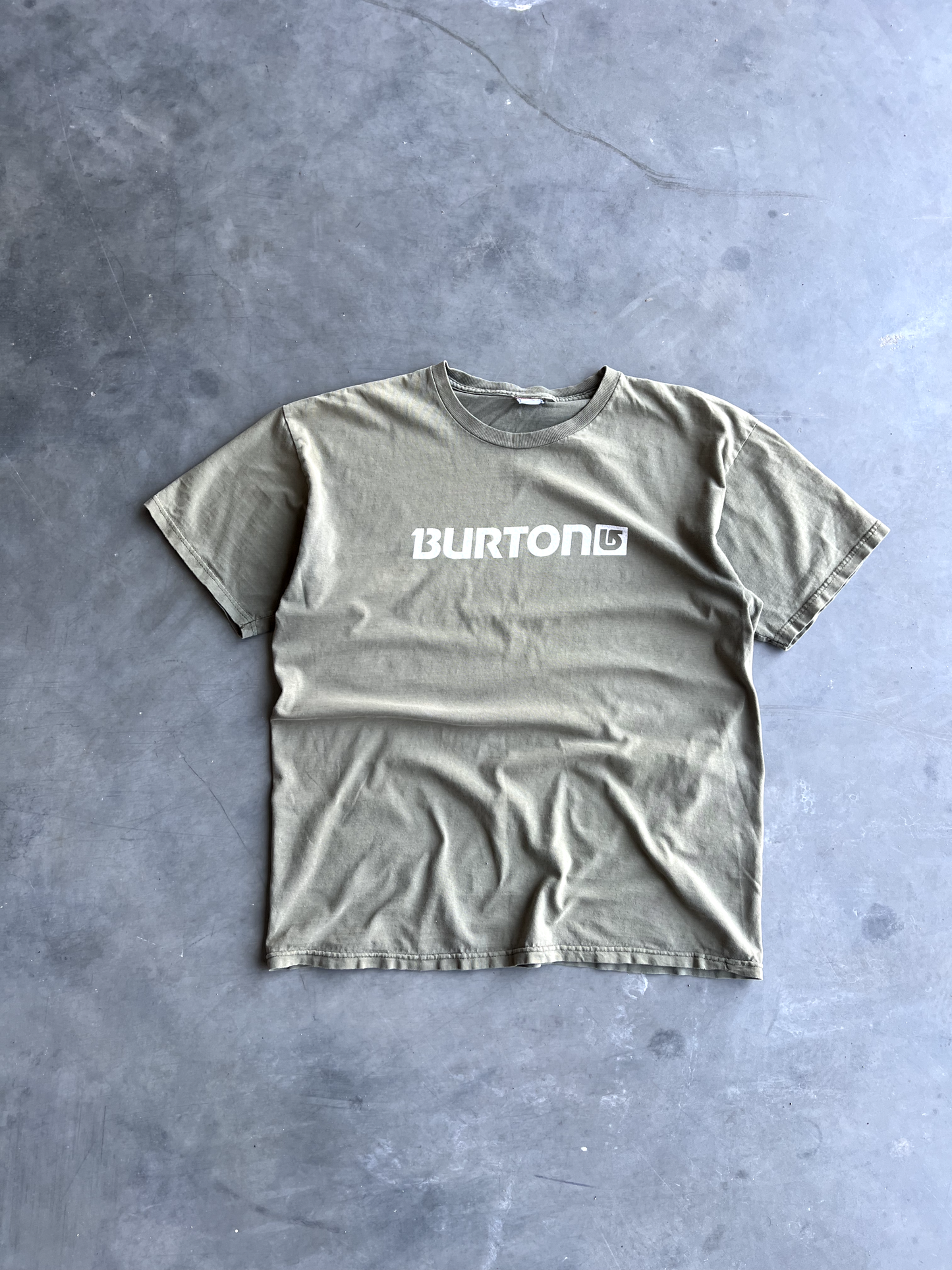 Vintage Green Burton Spellout Tee - L