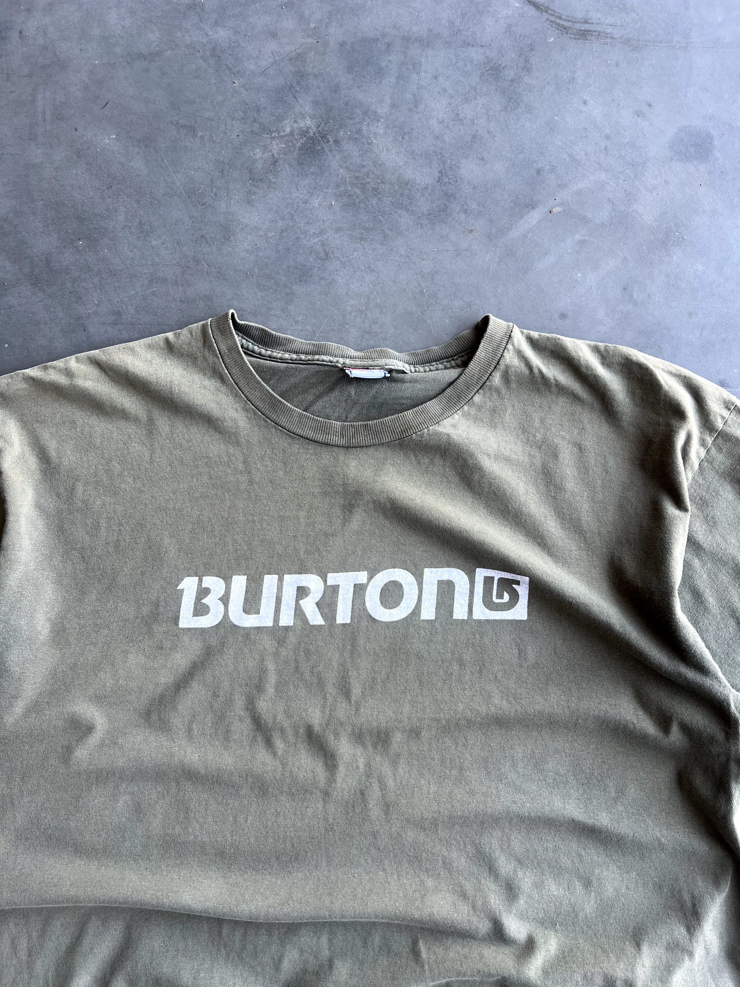 Vintage Green Burton Spellout Tee - L
