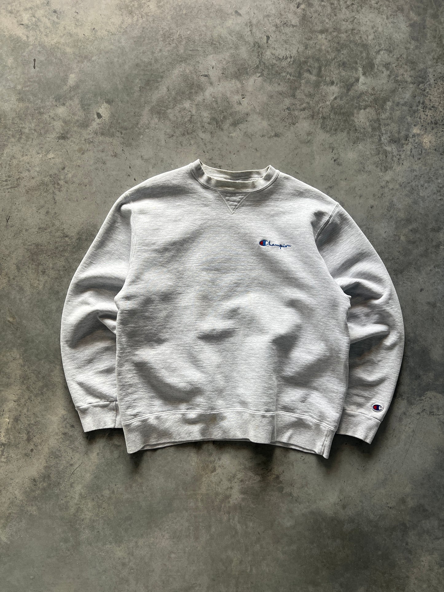 Vintage 90s White Champion Crew - L