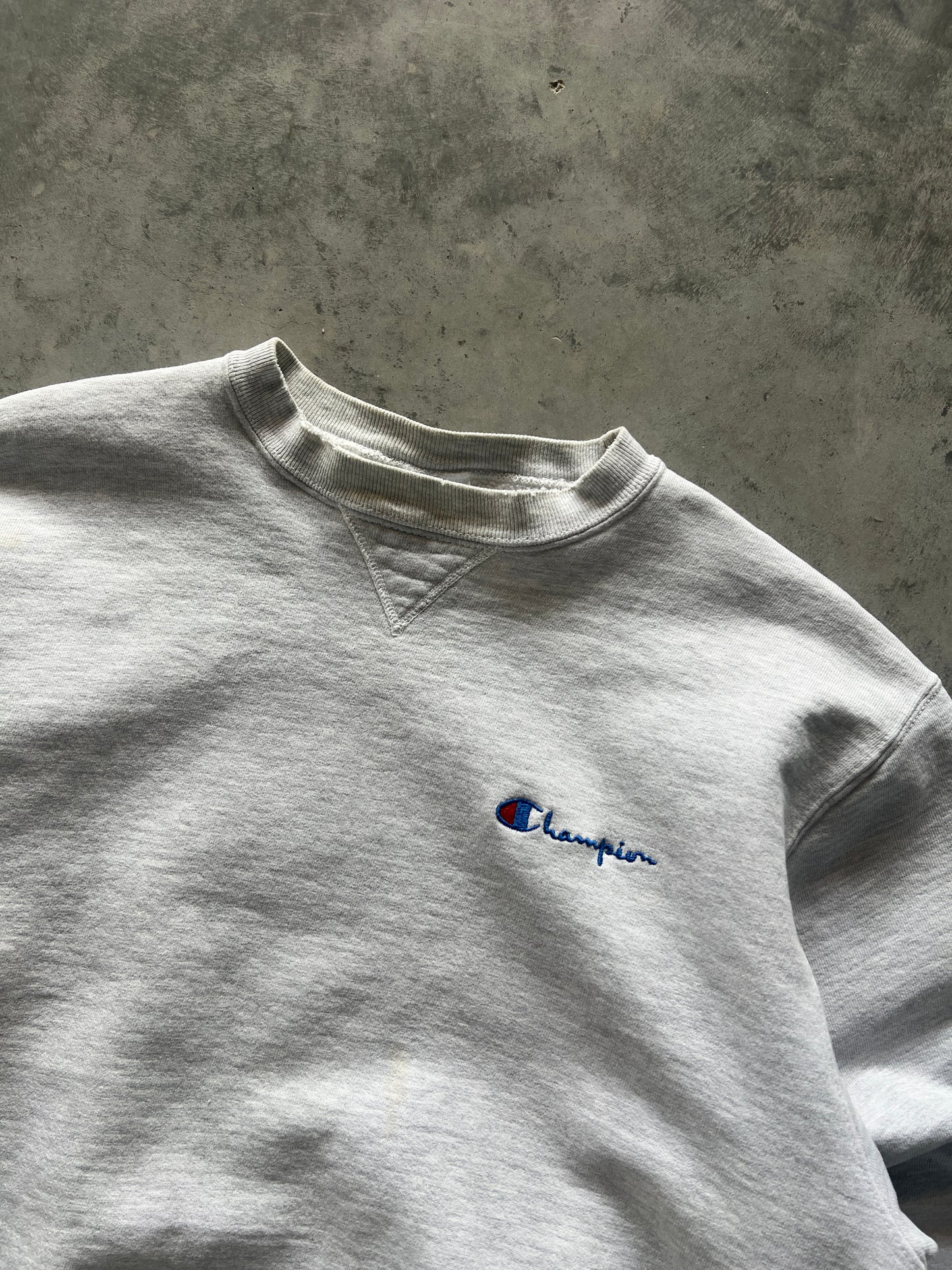 Vintage 90s White Champion Crew - L