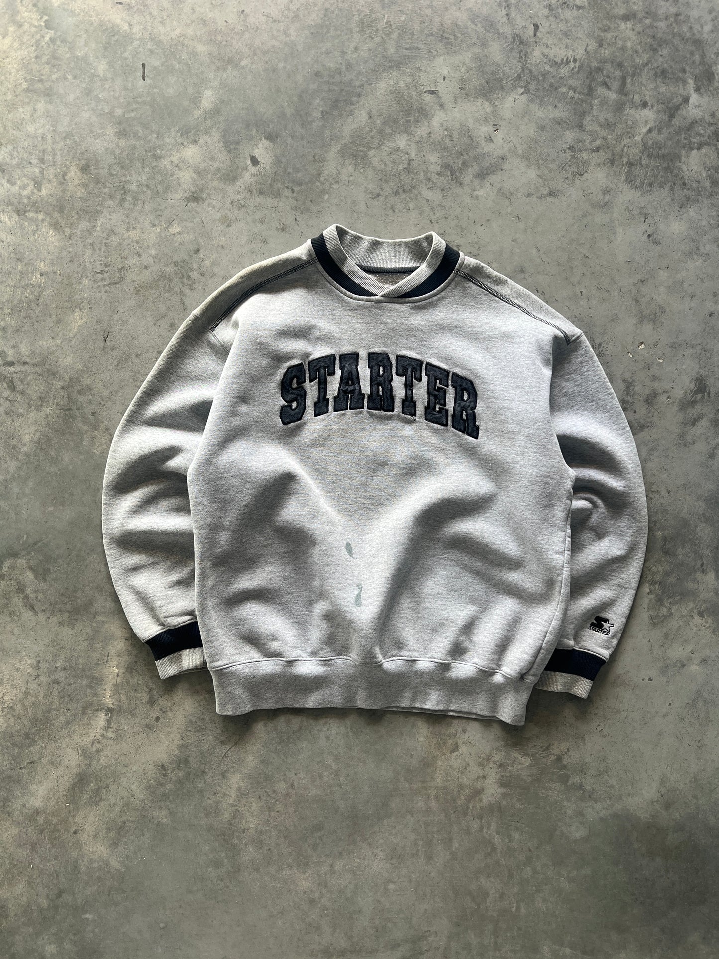 Vintage Grey Starter Spellout Crew - M